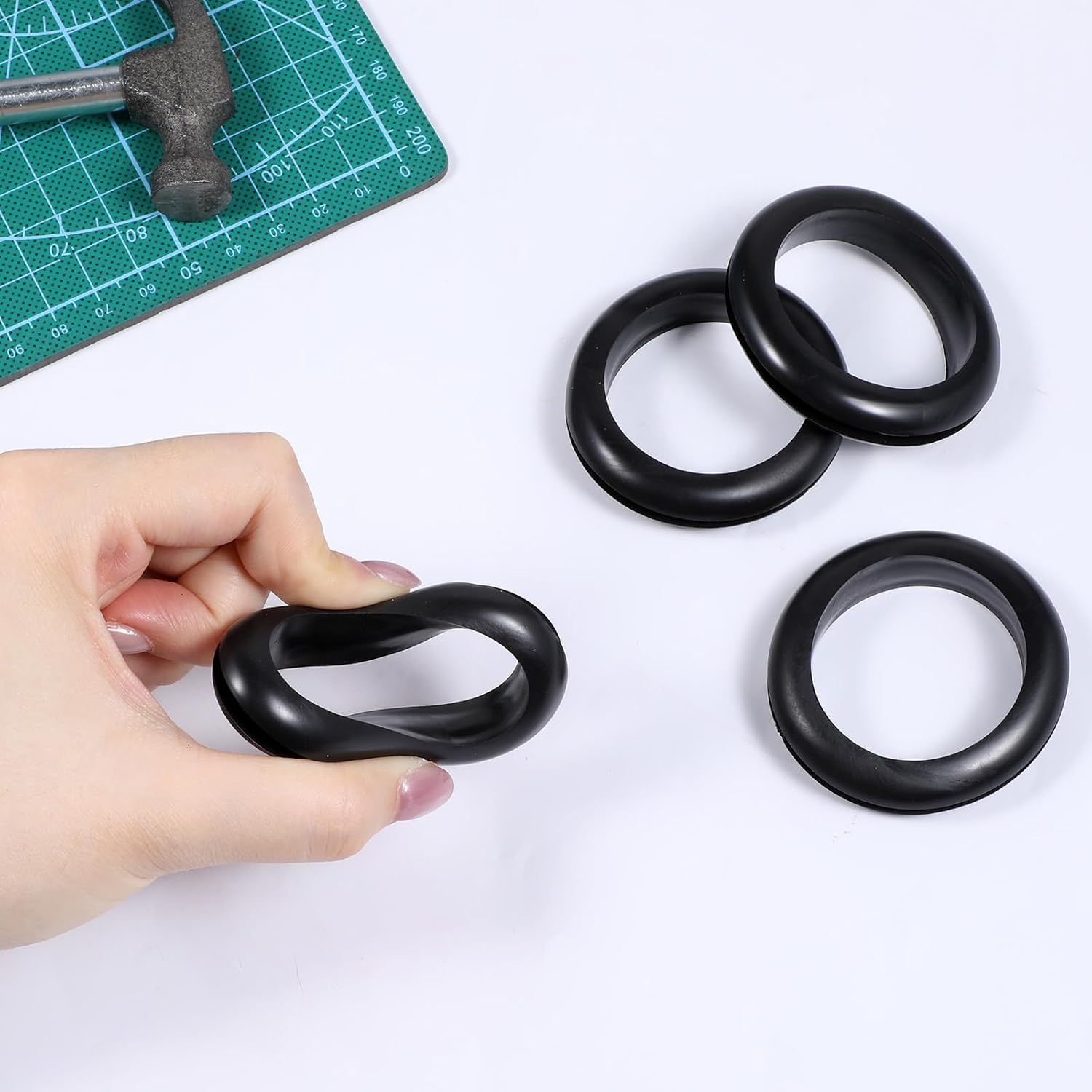 4Pcs 2 inch Rubber Wire Grommet for Wiring Large Grommets Kit Rubber Hole Plugs Metal Ring Grommet for Metal Electric Box Wires Cables Hoses Cords Protection