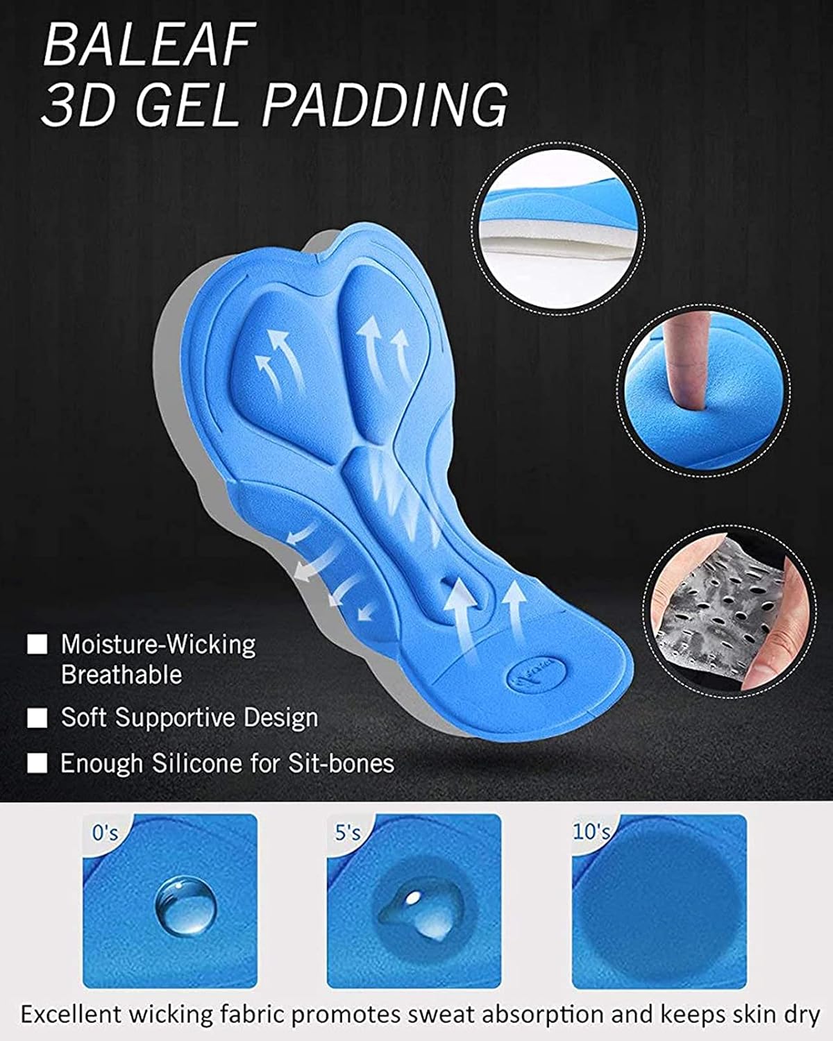 BALEAF Men Cycling Short with 3D Padding,4" Cycling Underwear Bicycle Road Biking Short Black : Clothing, Shoes & Jewelry