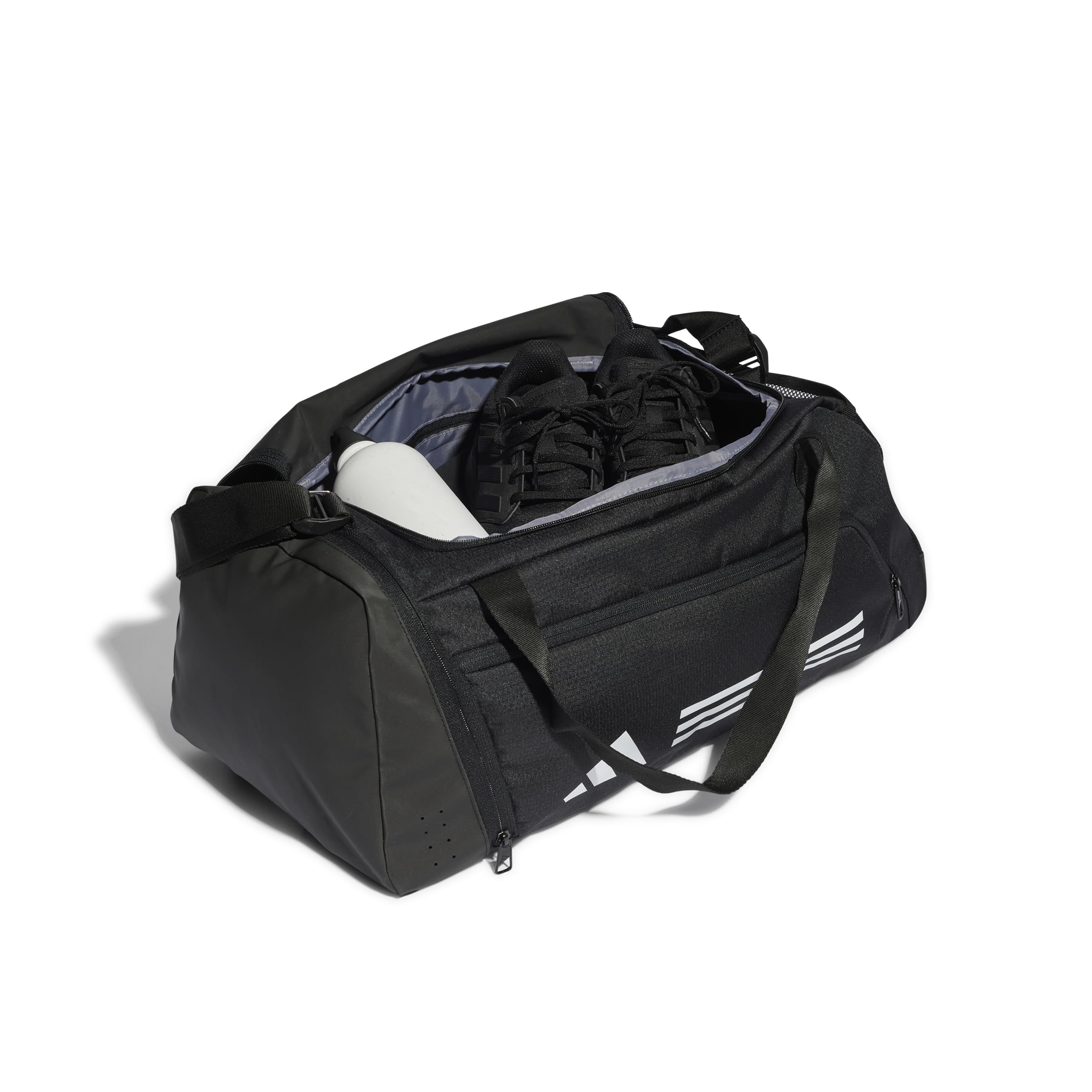 adidas Unisex - Adulto Essentials 3-Stripes Duffel Bag, BLACK/WHITE, S