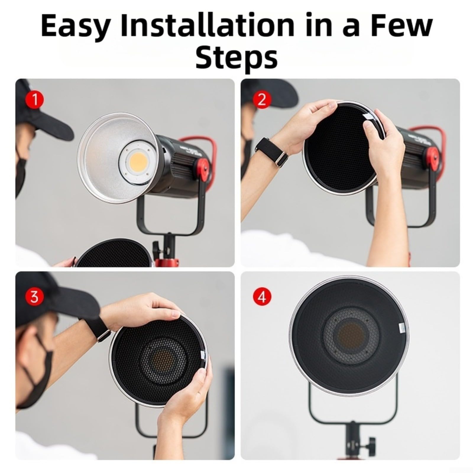 Per griglia a nido d'ape Set 6 Pack 17cm Lega di Alluminio per Softbox (Set