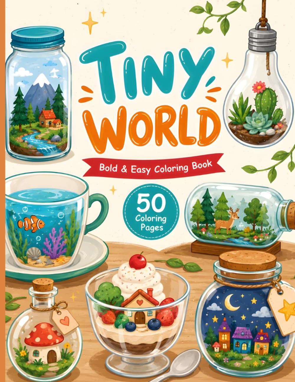 Tiny World: Bold & Easy Tiny World Coloring Book for All Ages (Cozy Coloring Collection)