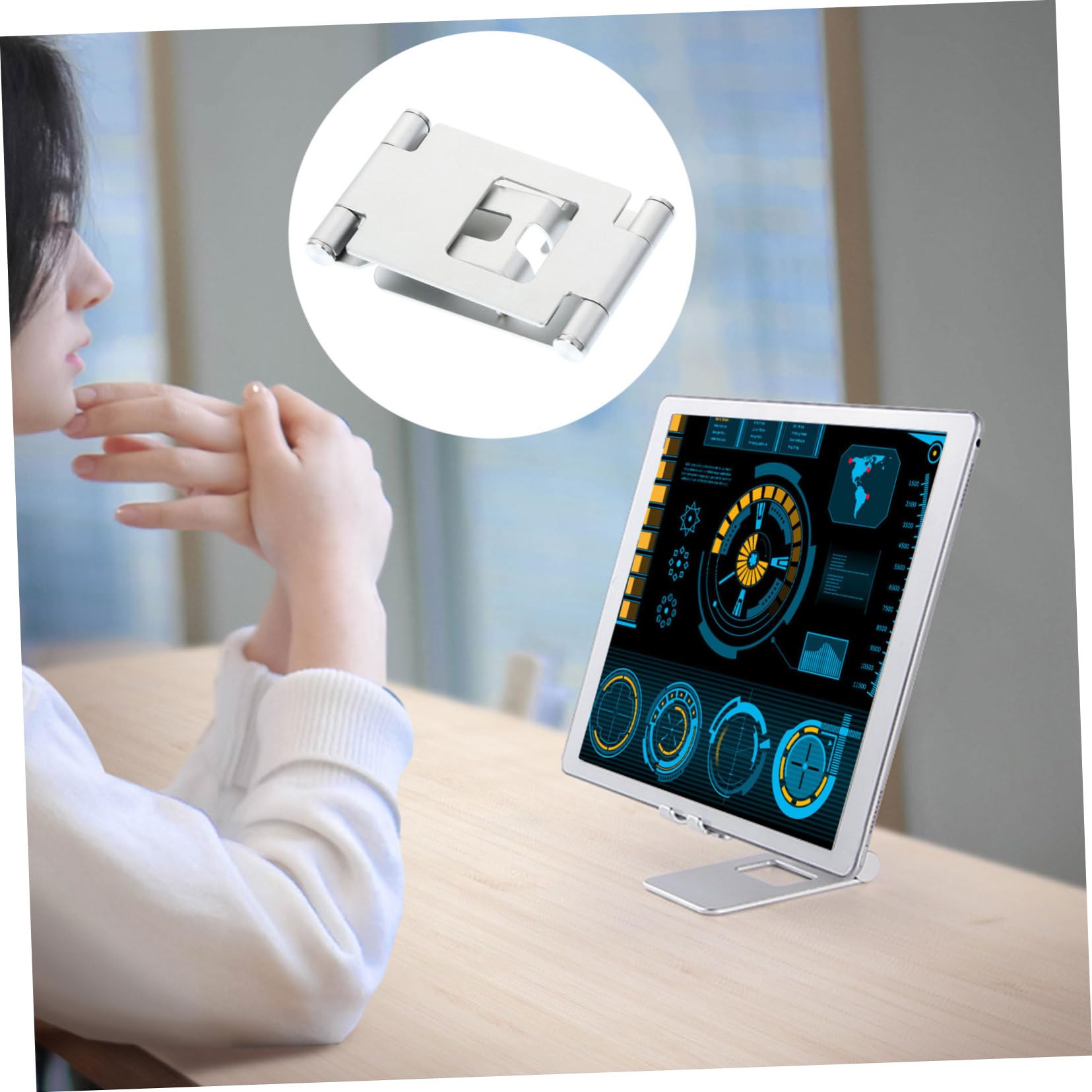 Hemobllo 3pezzi Supporto Regolabile Per Smartphone e Tablet Base Pesante Multi-angolo Per Scrivania e Videochiamate
