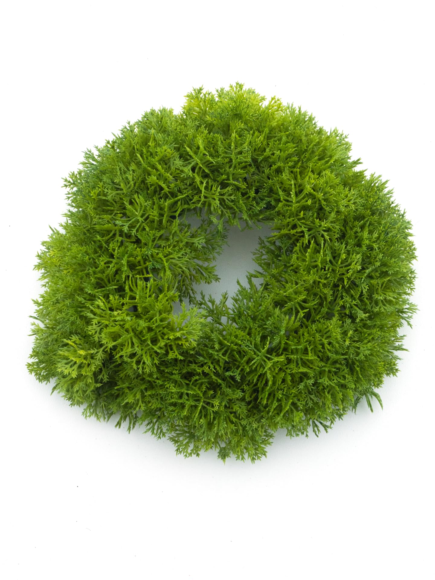 Couronne de mousse artificielle verte Ø 19 cm pour décoration de table et porte