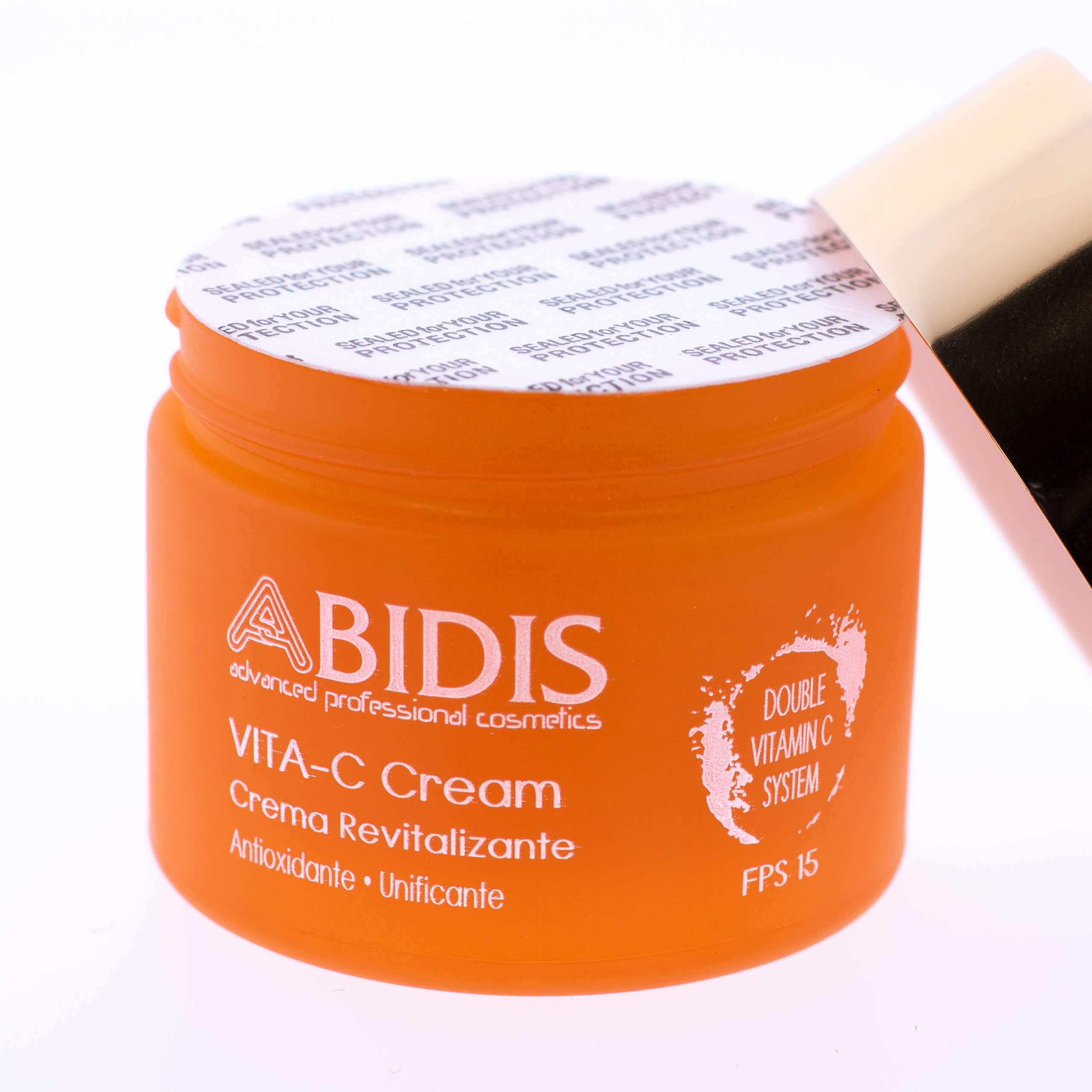 Crema Revitalizante Vitamina C Antioxidante, Unificante, protección solar FPS 15, VITA-C Cream. Double Vitamin C System, 60 ml