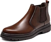 OKKO Men's Genuine Leather Chelsea Dress Boots - Comfortable Slip-On Ankle Boots for Work & Casual Wear
