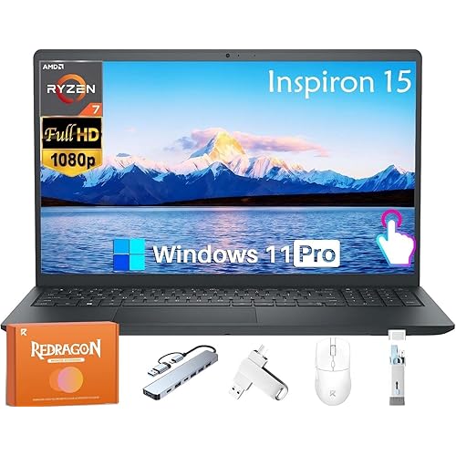 Dell Inspiron 15 3535 Laptop for Business, 15.6" FHD Anti-Glare Touchscreen, AMD Ryzen 7 7730U(Up to 4.5 GHz), 32 GB RAM, 1 TB SSD, AMD Radeon Graphics, Windows 11 Pro