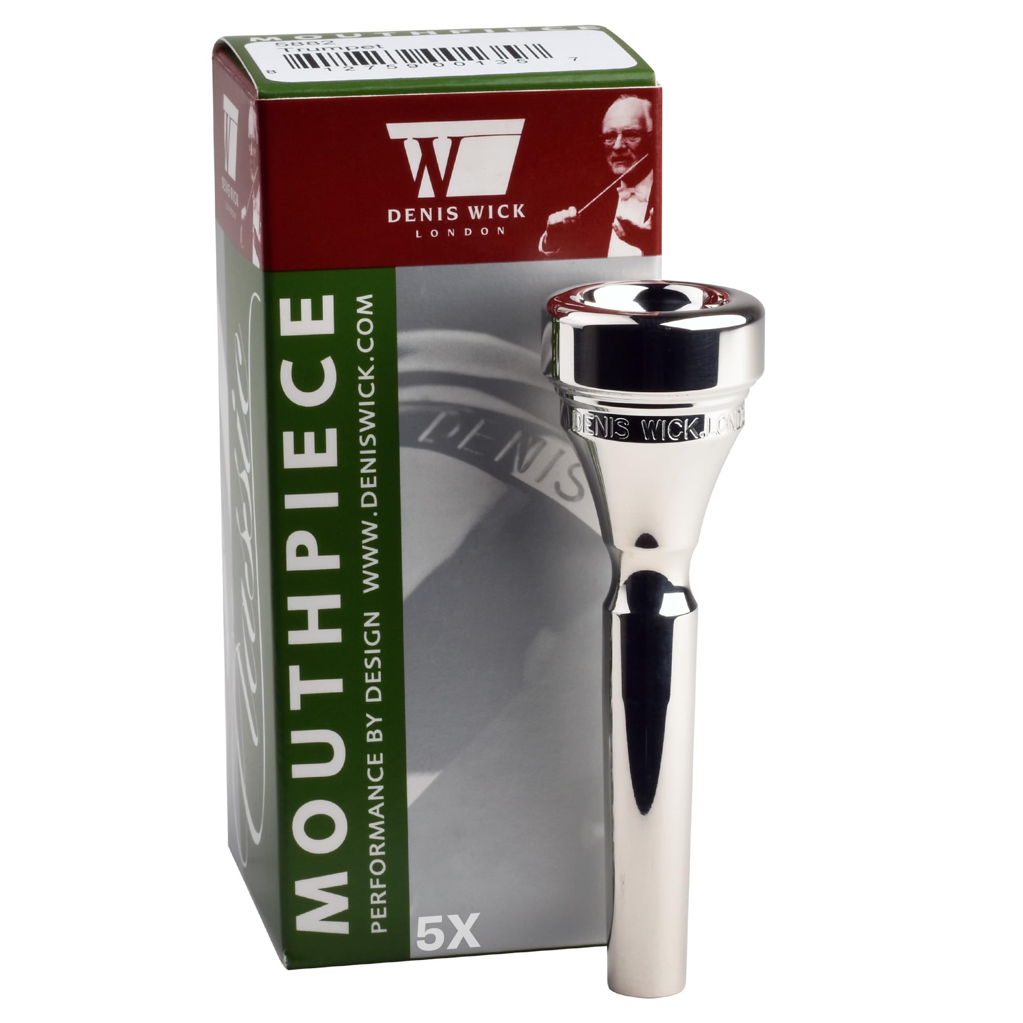 DENIS WICK Classic Trompetenmundstück, versilbert, 5X ADW 58825X