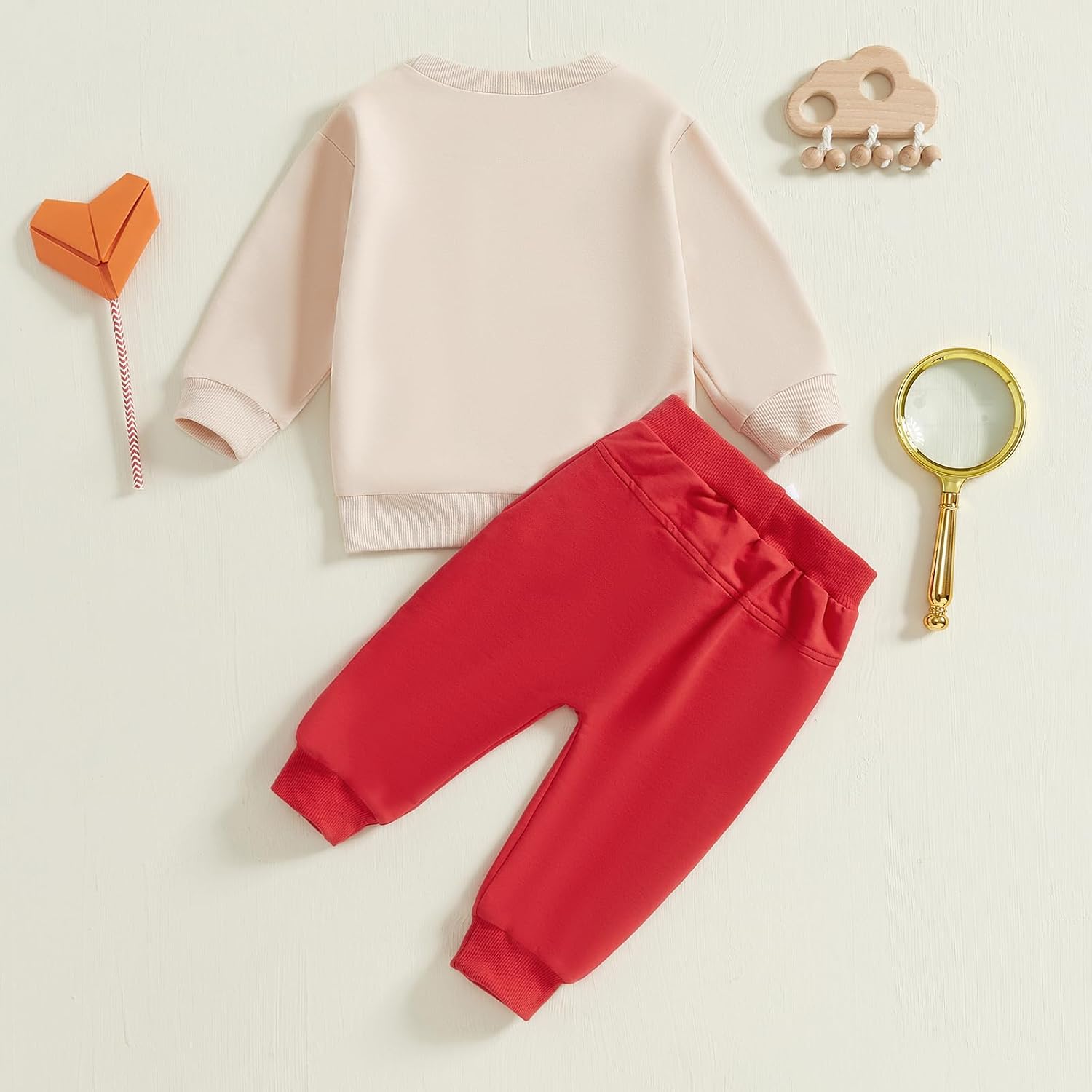 BeQeuewll Baby Boy Christmas Outfit Long Sleeve Letter Print Sweatshirt Pants Set 2Pcs Toddler Boy Christmas Outfits Winter