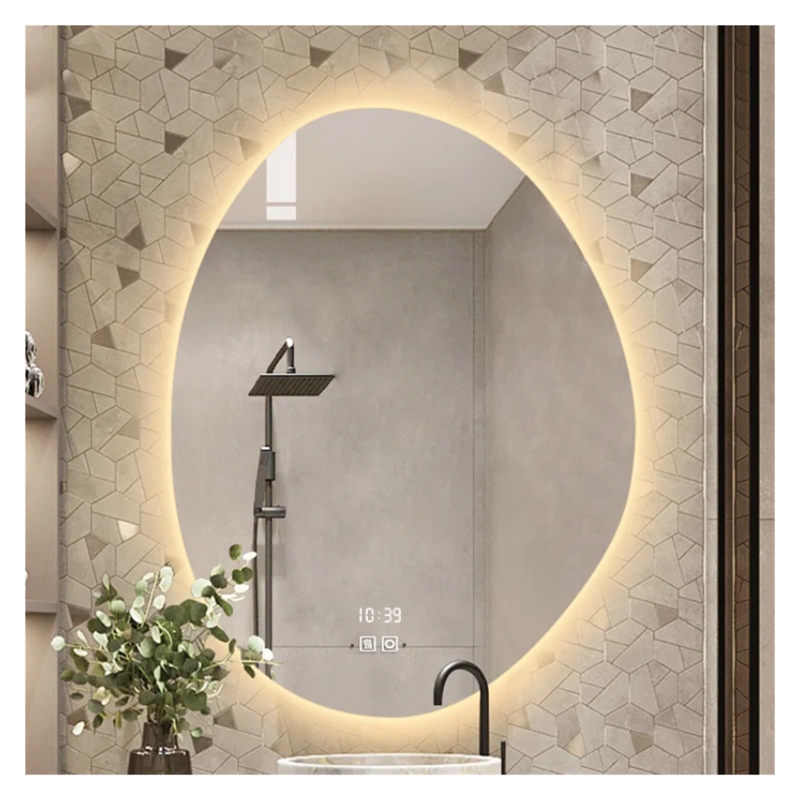 Espejos de baño Compatible with baño de afeitado de 30x39 pulgadas, espejos de baño decorativos de pared con aumento inteligente y autocorte, espejo inteligente impermeable IP44 antivaho ,Espejos de b