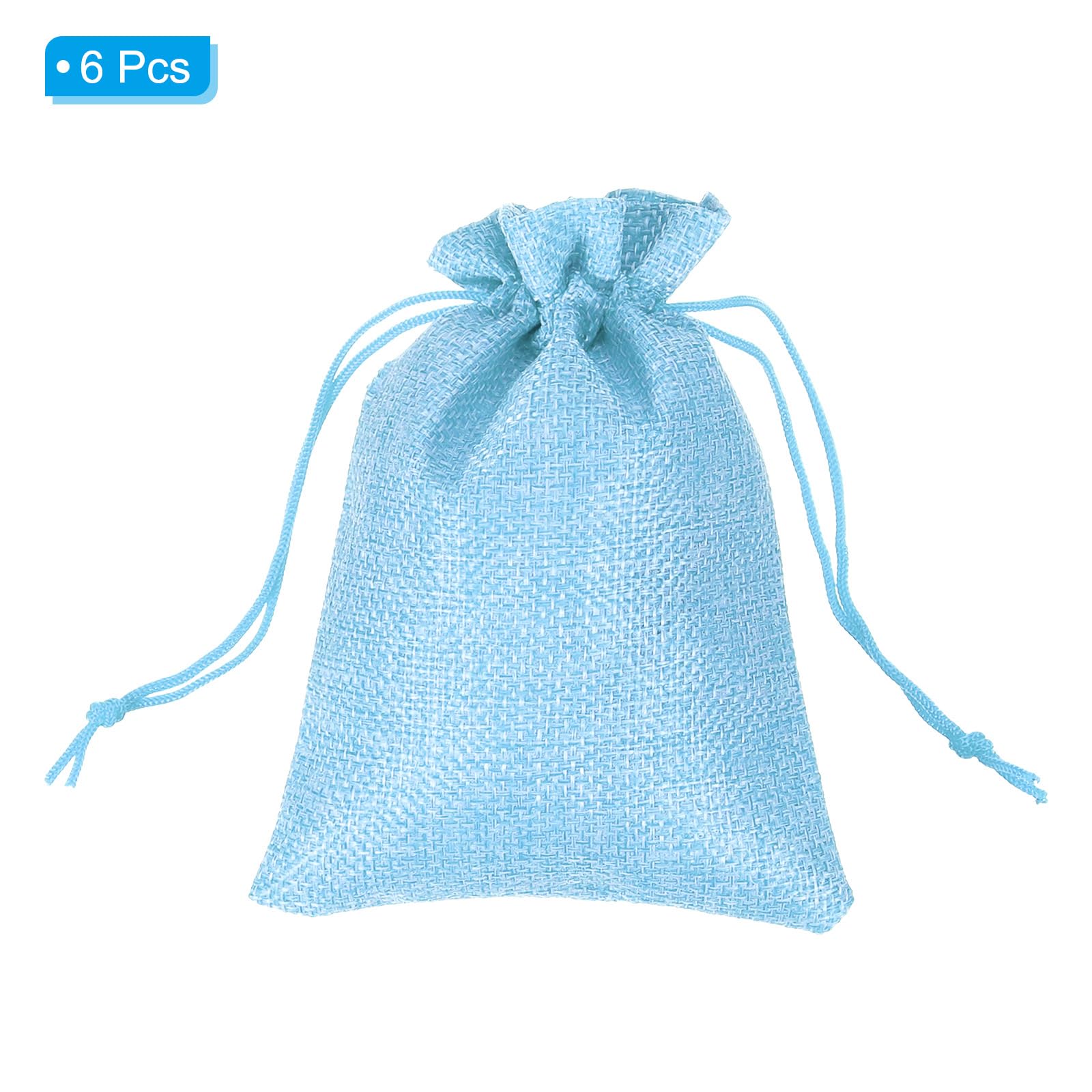PATIKIL 6"x4" Coin Sacks Bag, 6Pcs Bank Deposit Change Transit Bags with Drawstring Canvas Gift Sacks, Blue - Image 3