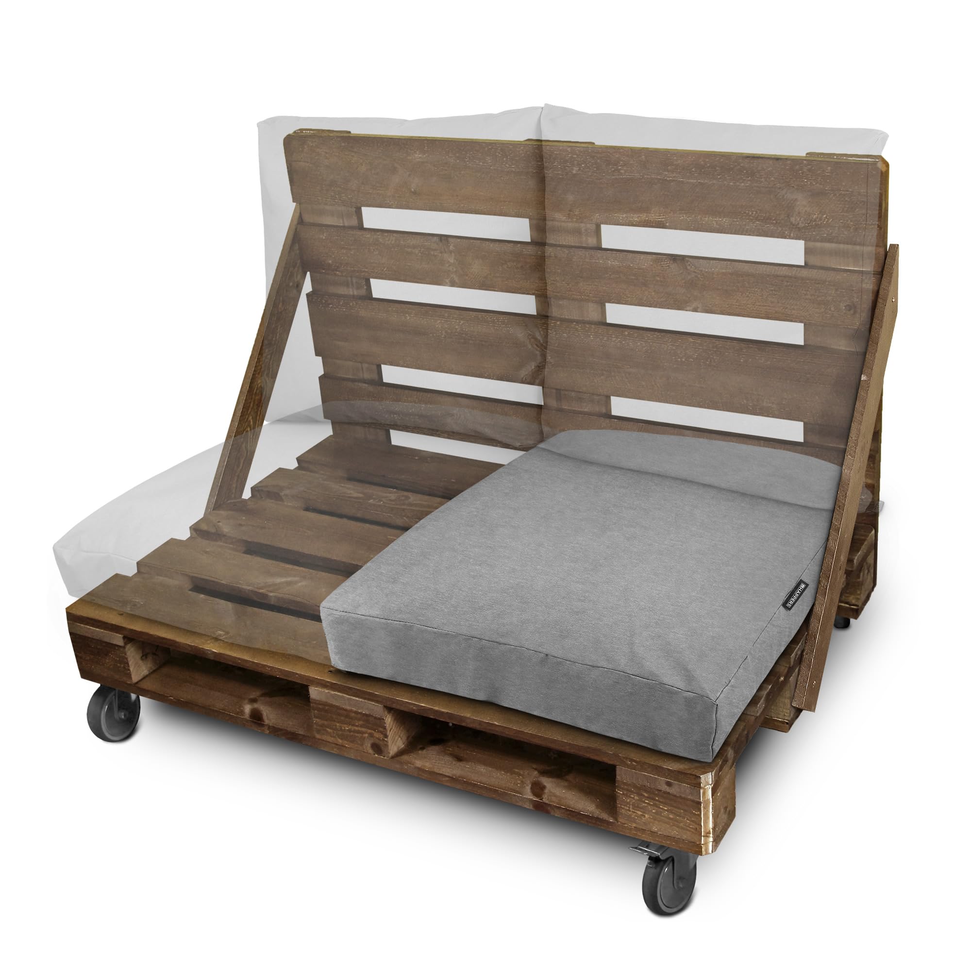 HAPPERS Cojín de Suelo Naylim Mate Impermeable Multiusos para Exterior, Banco y Palets - Comodidad y Versatilidad en un sólo Cojín Gris Claro 60x80