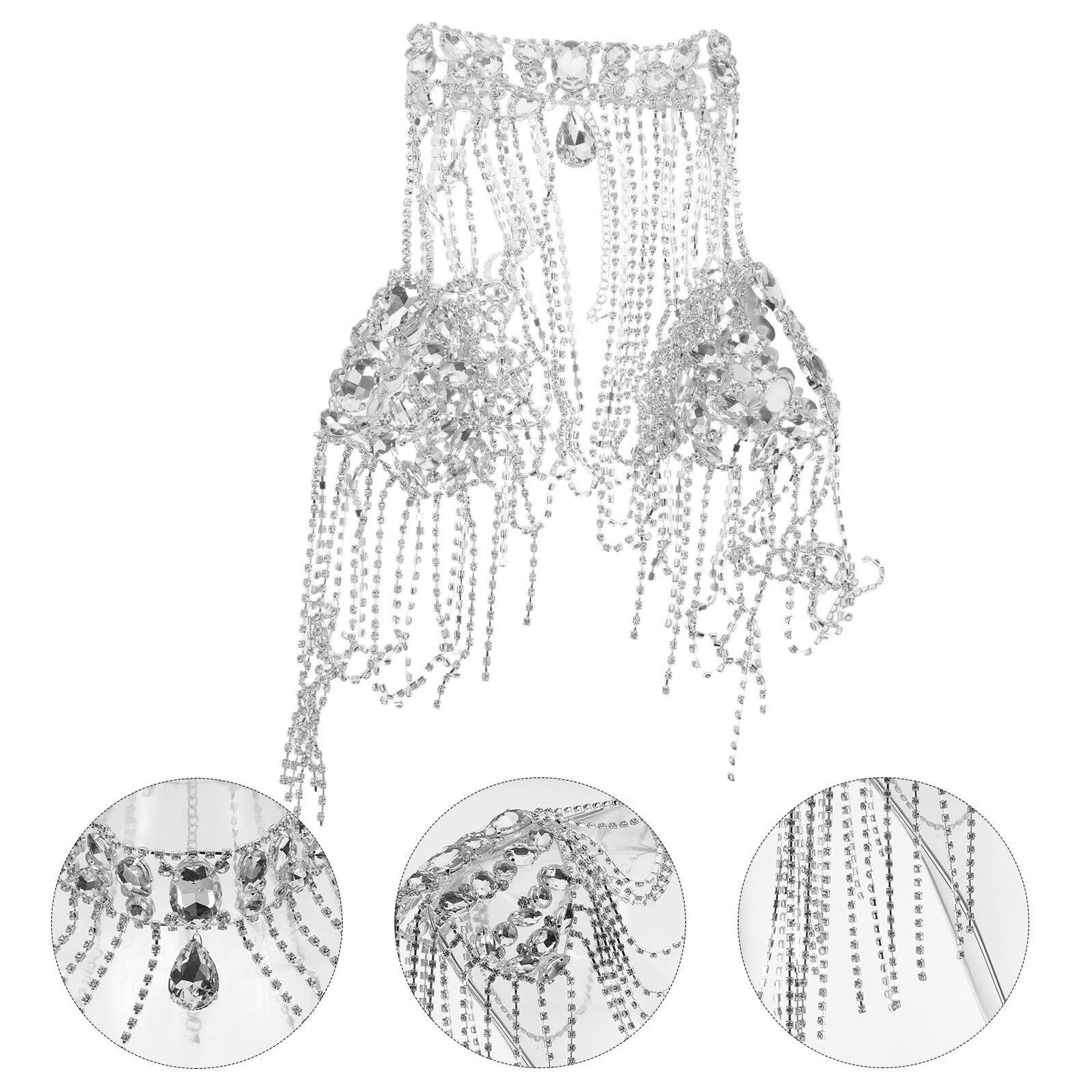 OUNONA Cadena De Hombro Borla Brillante Collar De Hombro Para Mujer Cadena Corporal De Gemas De Imitación Para Fiestas y Salidas Nocturnas