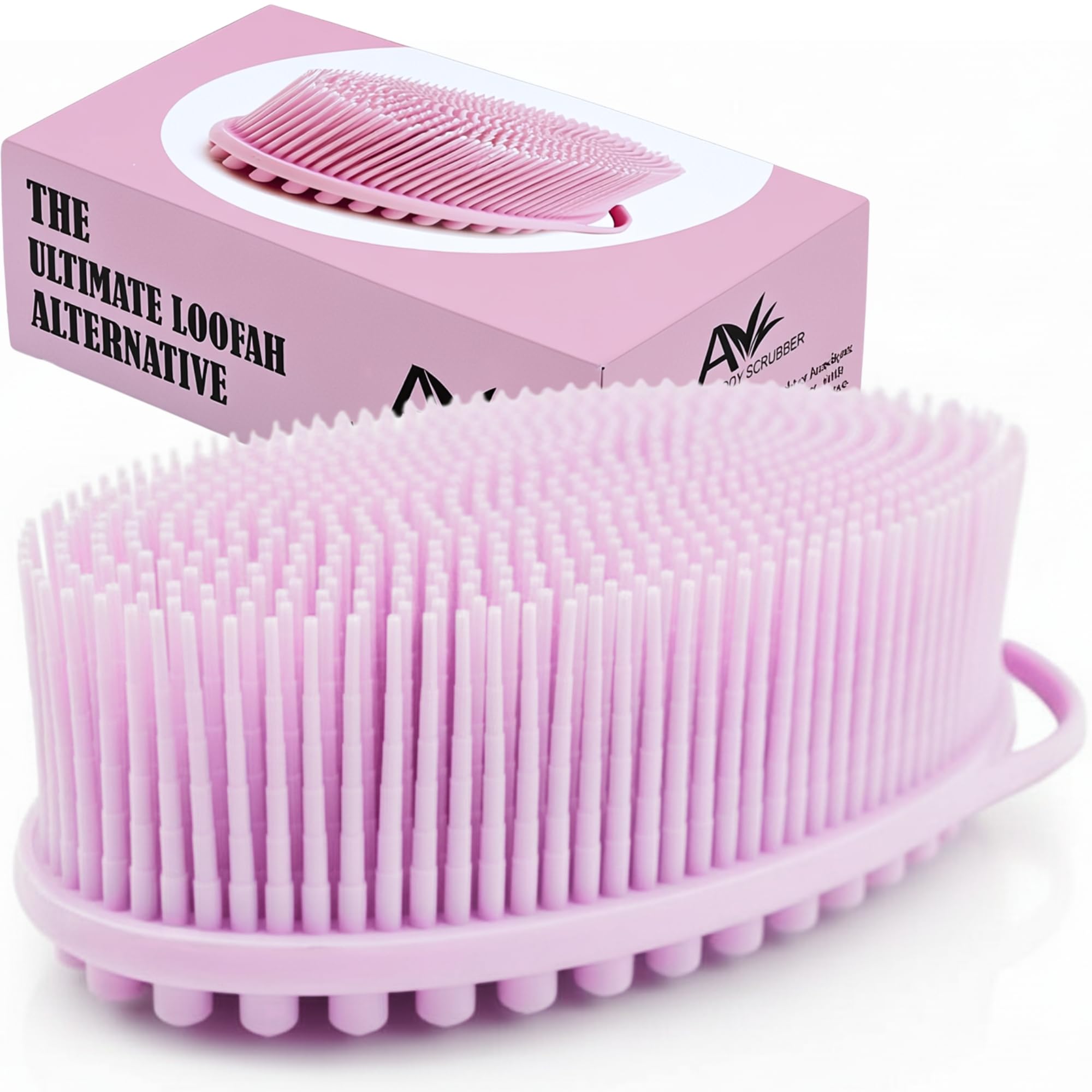 Avilana Premium Silicone Body Scrubber - 8 Years Trusted Since 2017 - SGS Certified Food Grade Dual Sided Bath Brush, Quick-Dry Exfoliating Loofah Alternative, Massage Brush Sensitive Skin Women Men