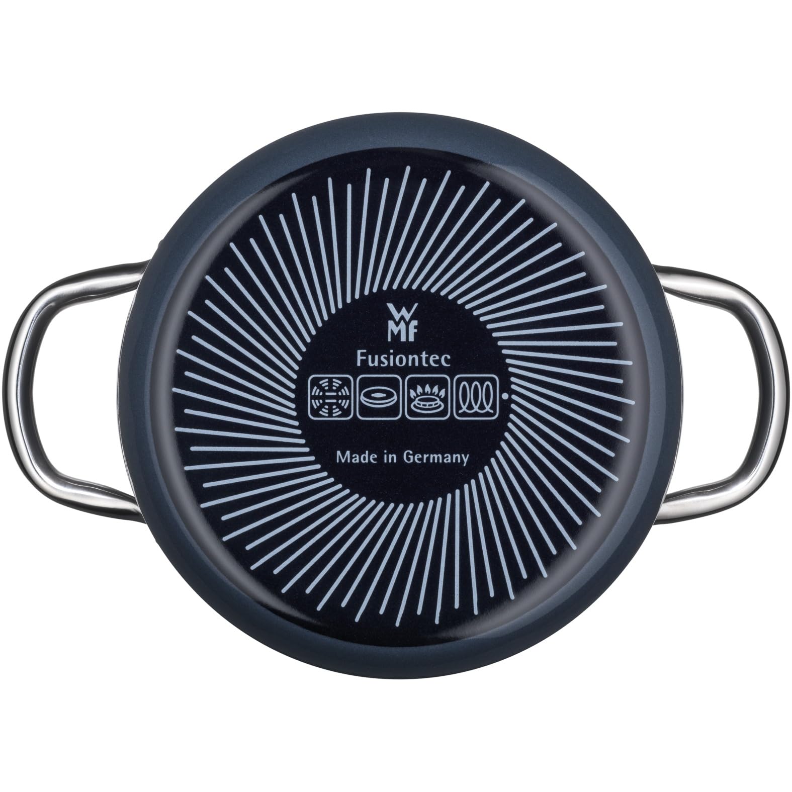 WMF Fusiontec Inspire Grande marmite à induction avec couvercle en verre, 3,7 l, en céramique high-tech, anti-rayures, non revêtu, bleu foncé, fabriquée en Allemagne 20 cm