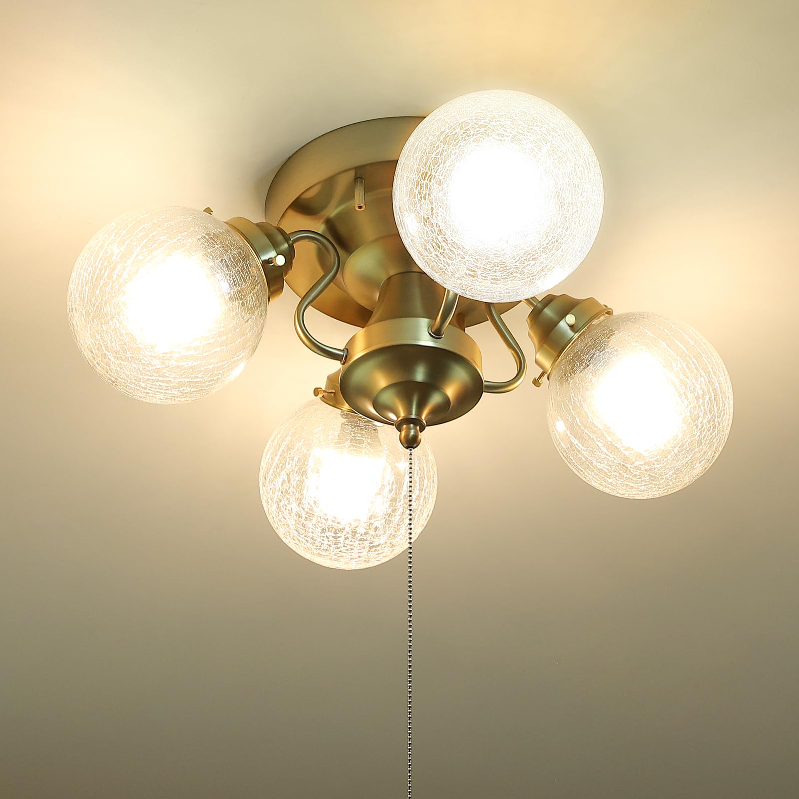 Amazon.co.jp : シーリングライト ガラス 4灯 LED ペンダントライト  