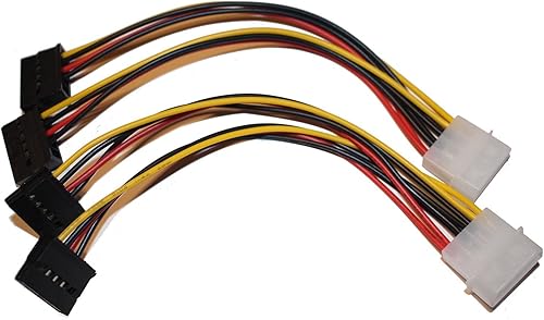 Cuziss - Adaptador de cable en Y, 4 pines Molex a SATA dual, cable divisor de disco duro HDD SSD