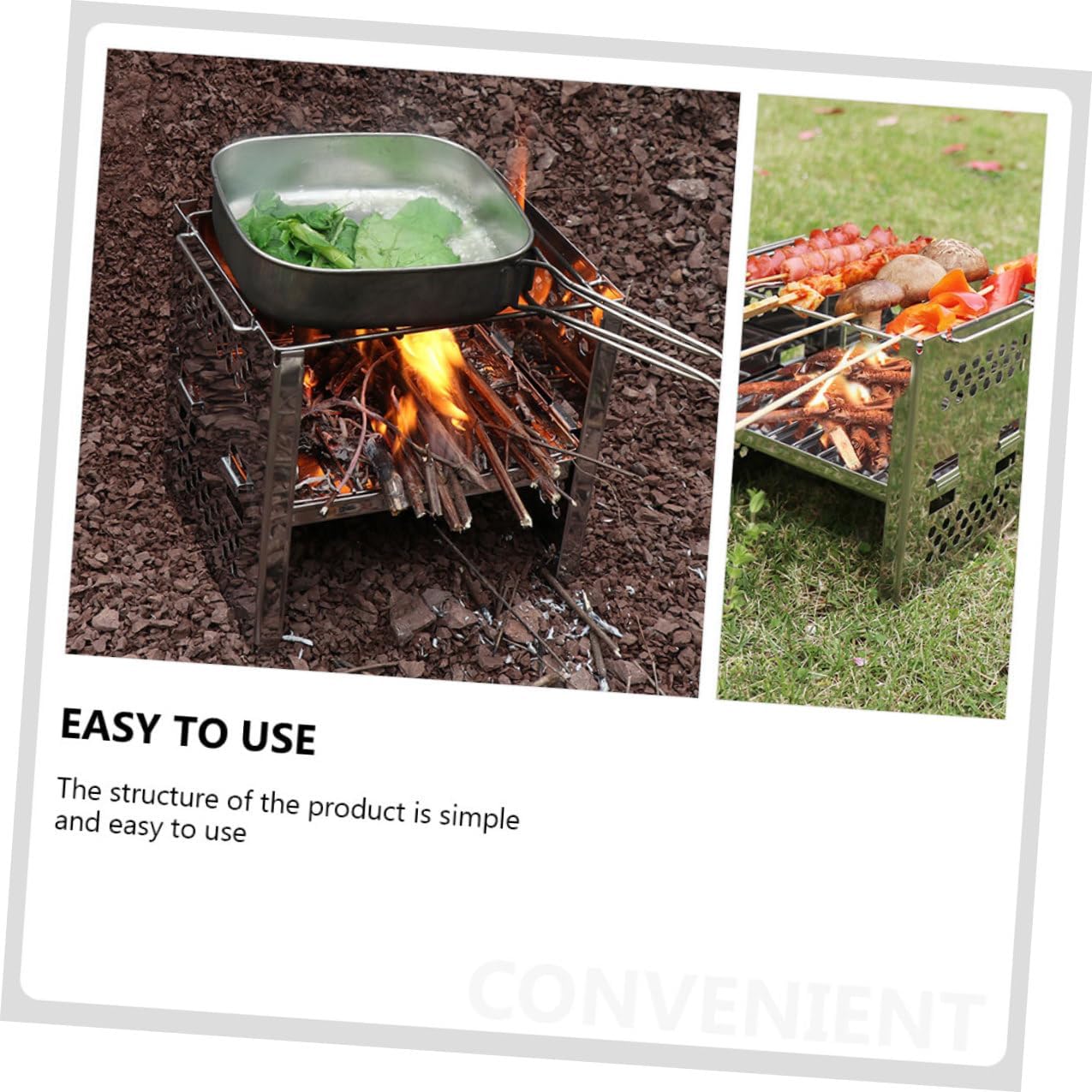 Adjustable Stainless Steel Barbecue Grill Outdoor Charcoal Bbq Stove Portable Folding Camping Grill for Picnic and Backyard Cooking