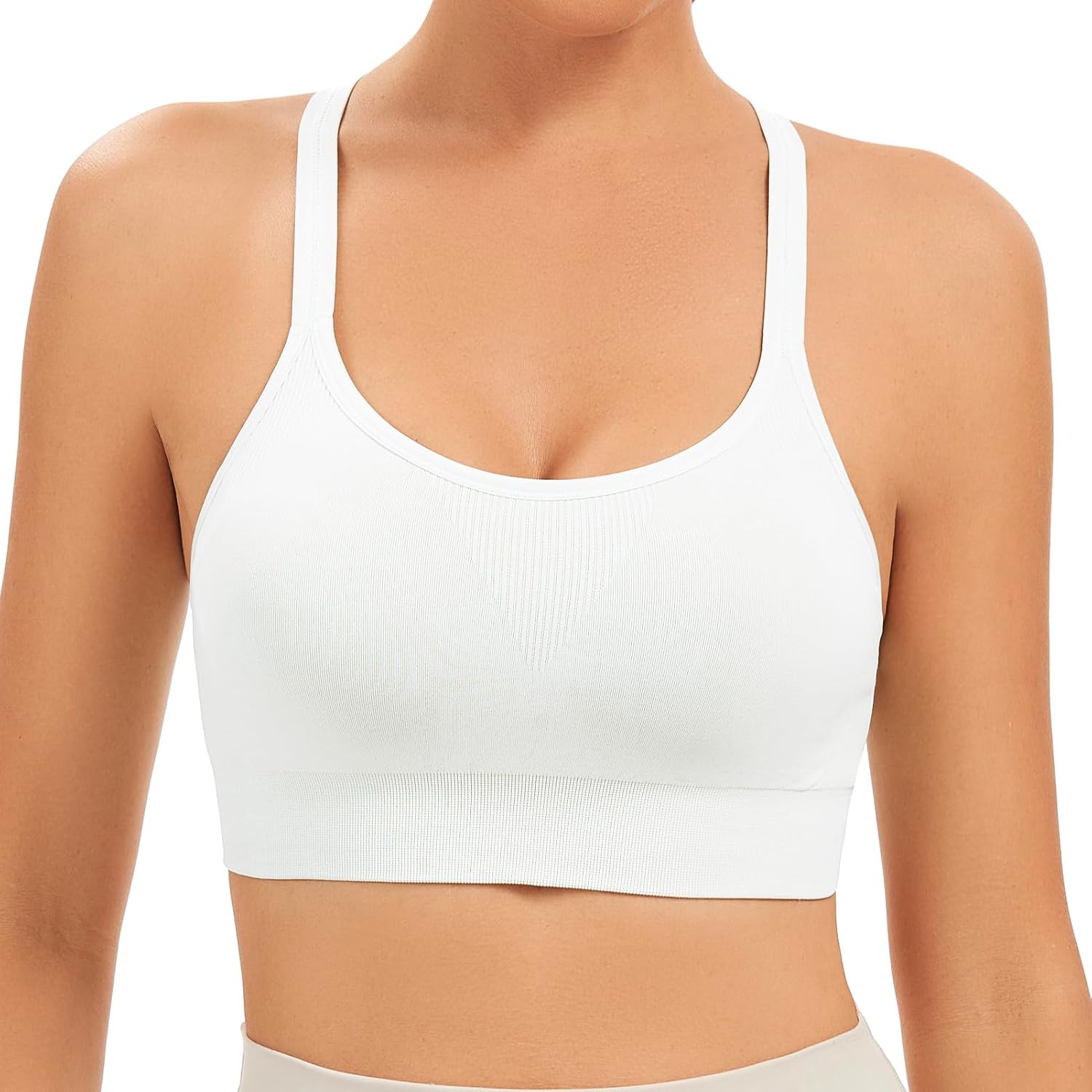 Racerback Sports Bras for Women Unpadded Workout Bralette Seamless Yoga Gym Fitness Top
