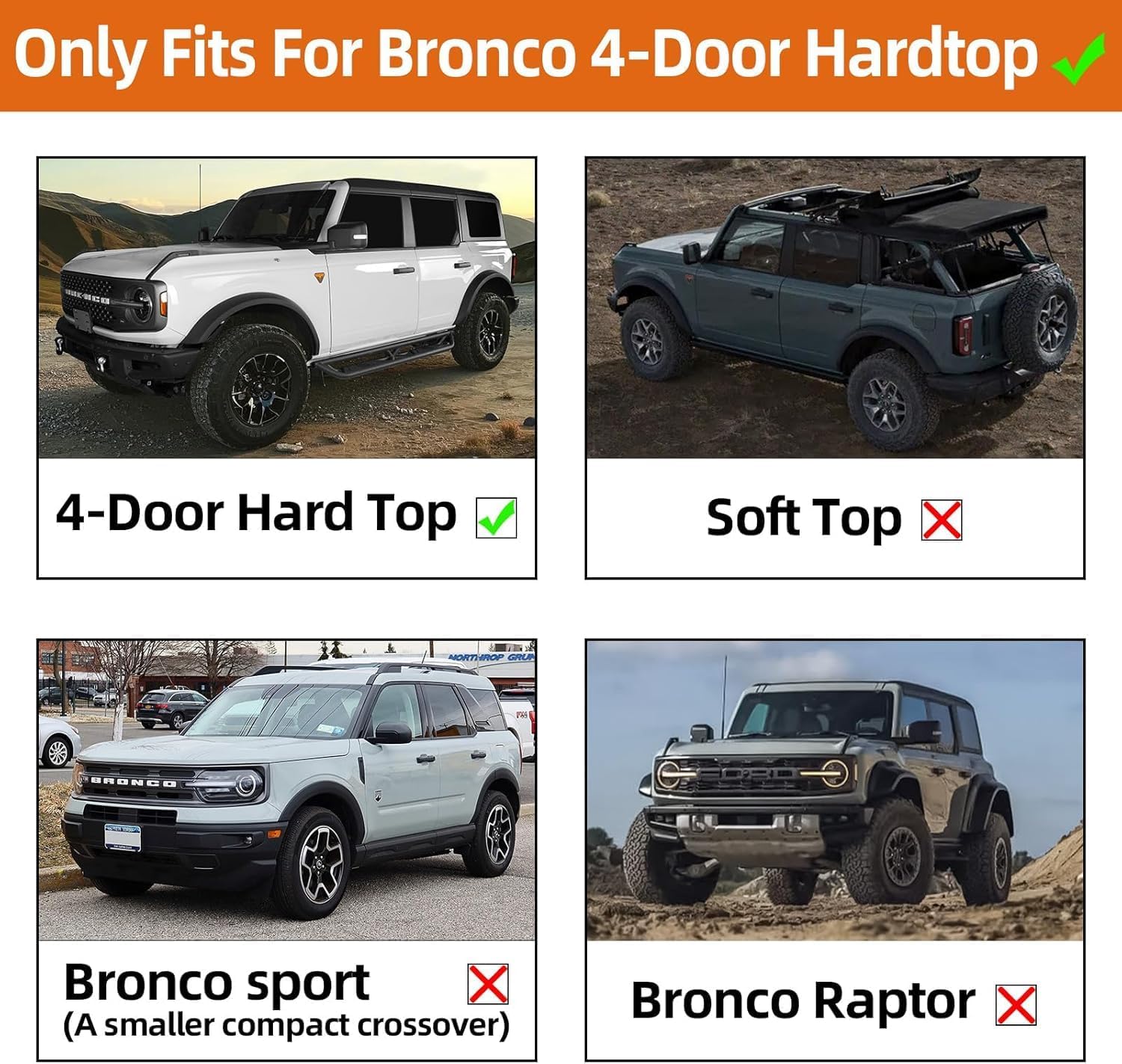 Hooke Road Bronco Trunk Cargo Rack Cover Organizer Security Deck Enclosure for 2021-2026 Ford Bronco 4-Door Hardtop (Excl. Bronco Sport & Raptor), Tailgate Tonneau Luggage Storage Rack