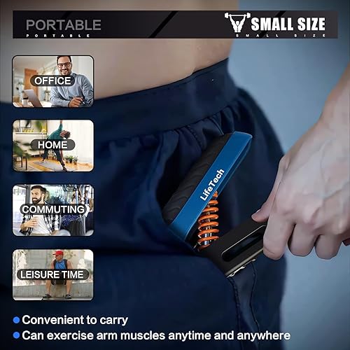 Miniatura 5 de LifeTech Entrenamiento de fortalecimiento de agarre de mano, Entrenador de antebrazo de muñeca ajustable, Entrenador de antebrazo de muñeca