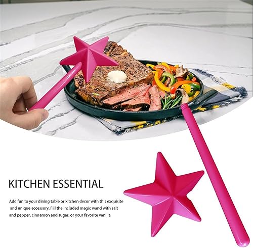 Miniatura 3 de Salero y pimentero mágico, salero y pimentero, varita mágica, varita de hada, salero y pimentero, Halloween, accesorios de cocina de Navidad (negro