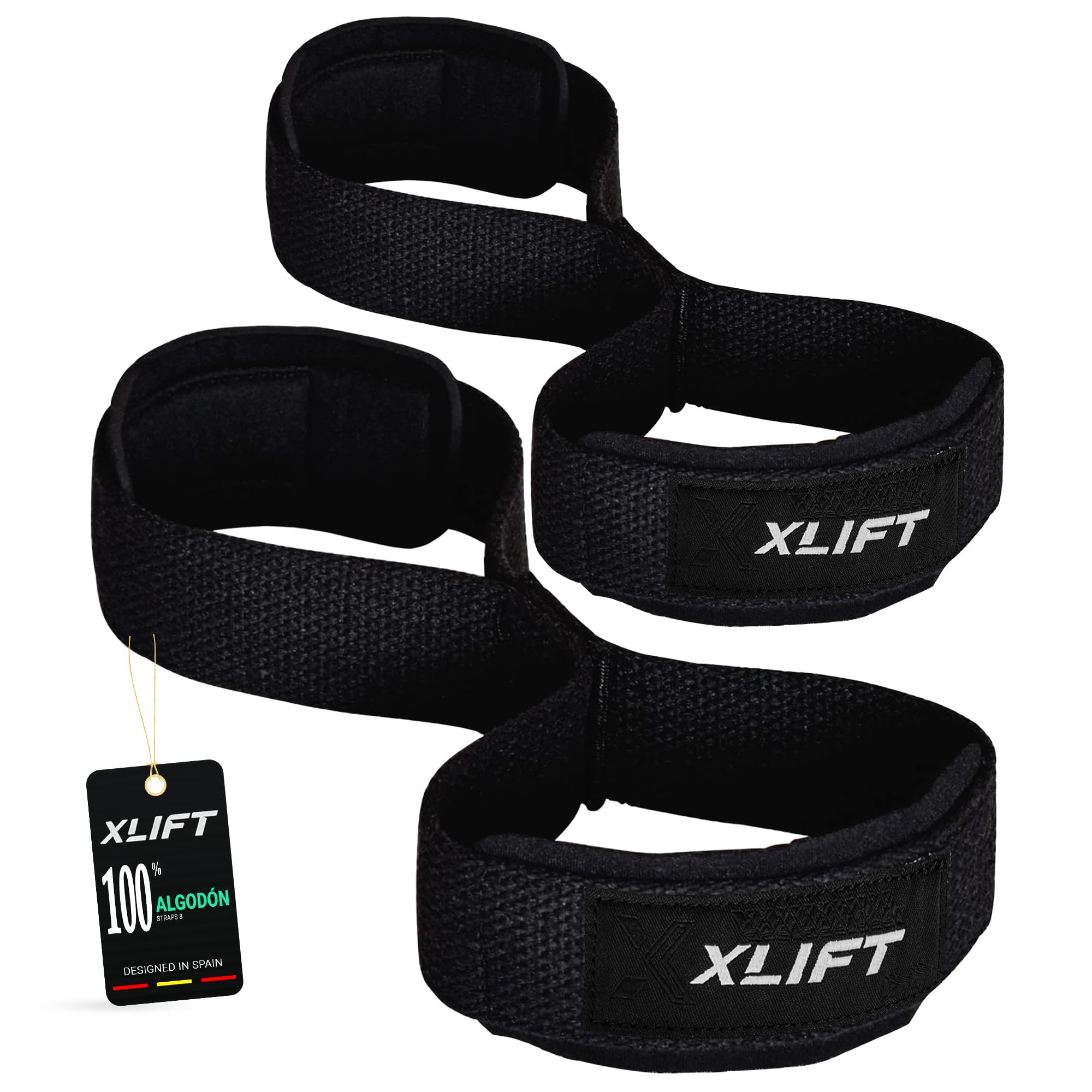 XLIFT Paski na siłowni 8 do podnoszenia ciężarów - Paski do podnoszenia ciężarów - Paski do podnoszenia ciężarów w kształcie 8 - Martwa waga - Akcesoria do siłowni - Chwyty na siłowni dla poziomów