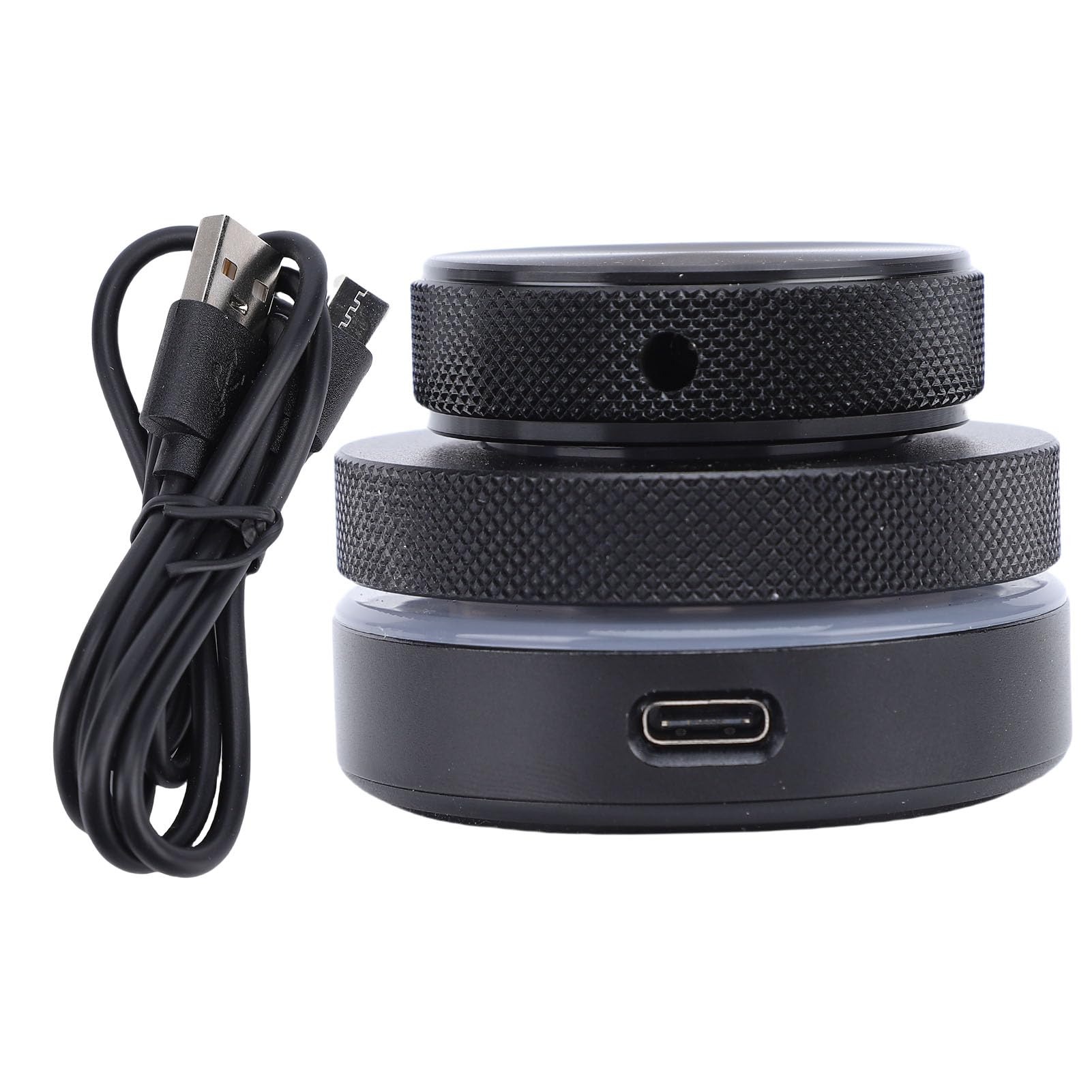 Custom-, Audio-Fernbedienungs-Lautstärkeregler, Computer-Sound-Controller mit RGB-Beleuchtung, Page-Turn-, unterstützt 2,4 g Bluetooth und Kabelverbindung, Schwarz