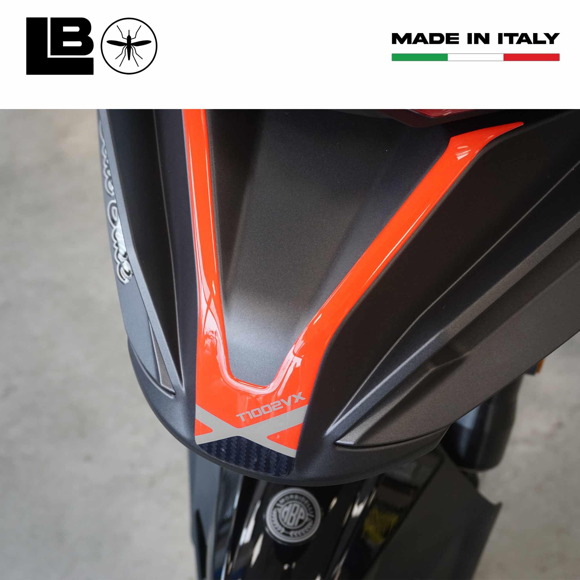 labelbike - Naklejka 3D na pysk Motocykla Dekoracja i Ochrona w żywicy kompatybilna z Morbidelli T1002VX 2025 - Kolor czerwony węglowy szary