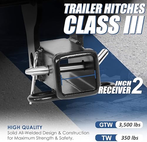 Miniatura 3 de Auto Dynasty Receptor de enganche de remolque Clase III de 2 pulgadas compatible con BMW X3 04-10, negro, 3500 libras GTW y 350 libras. TW