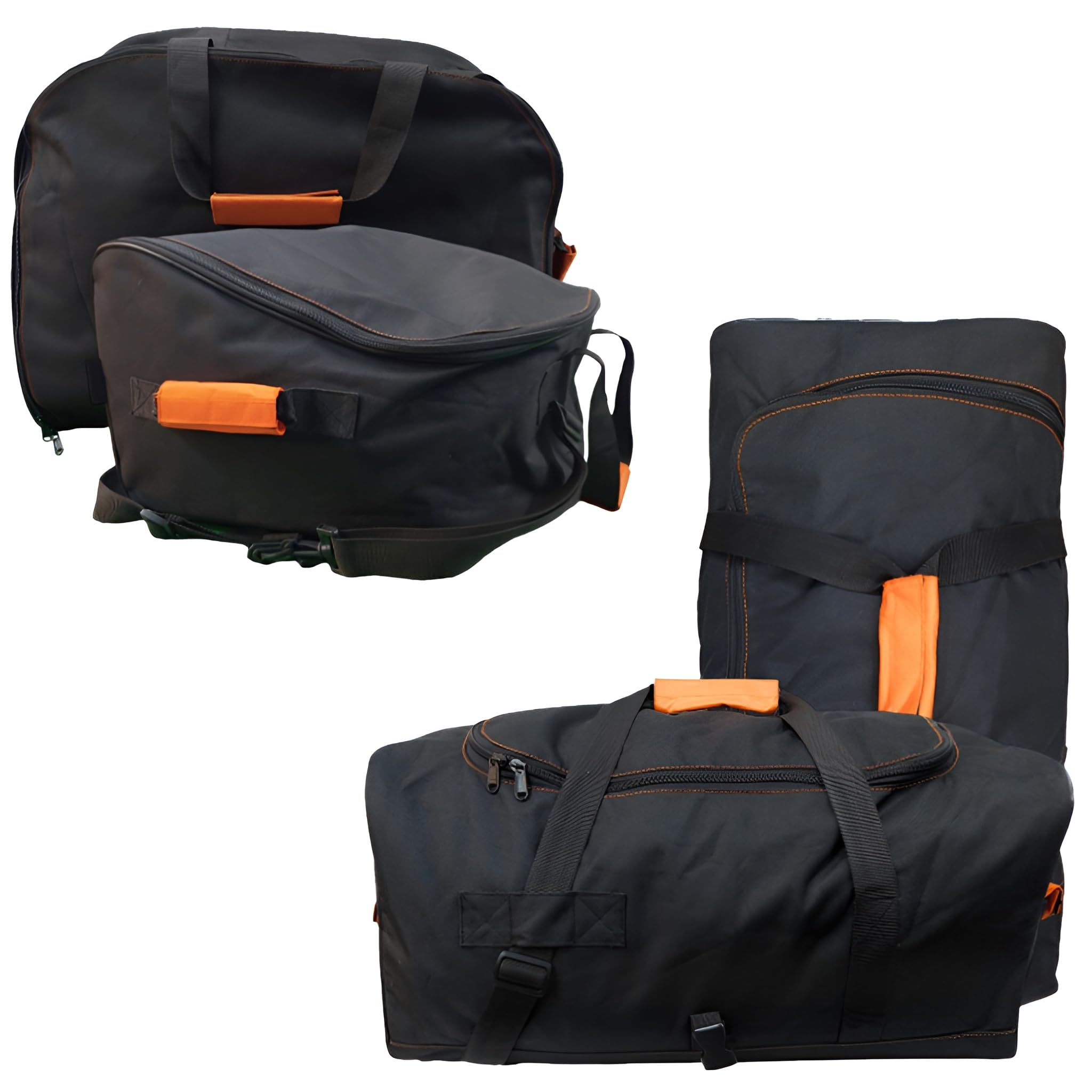 LANCO Dachbox Taschen Set - 49x60x30cm & 60x35x30cm - Robuster Organizer | Dachboxtaschen mit Klick-Befestigung, Tragegriff & Reißverschluss. Als Rucksack oder Reisetasche im Auto verwendbar.