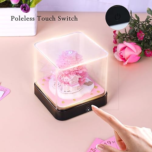 Miniatura 5 de Bloc de notas de calendario de piezas de tiempo 2025, arte de papel 3D, casa de árbol verde, calendario de escritorio creativo, bloc de notas con