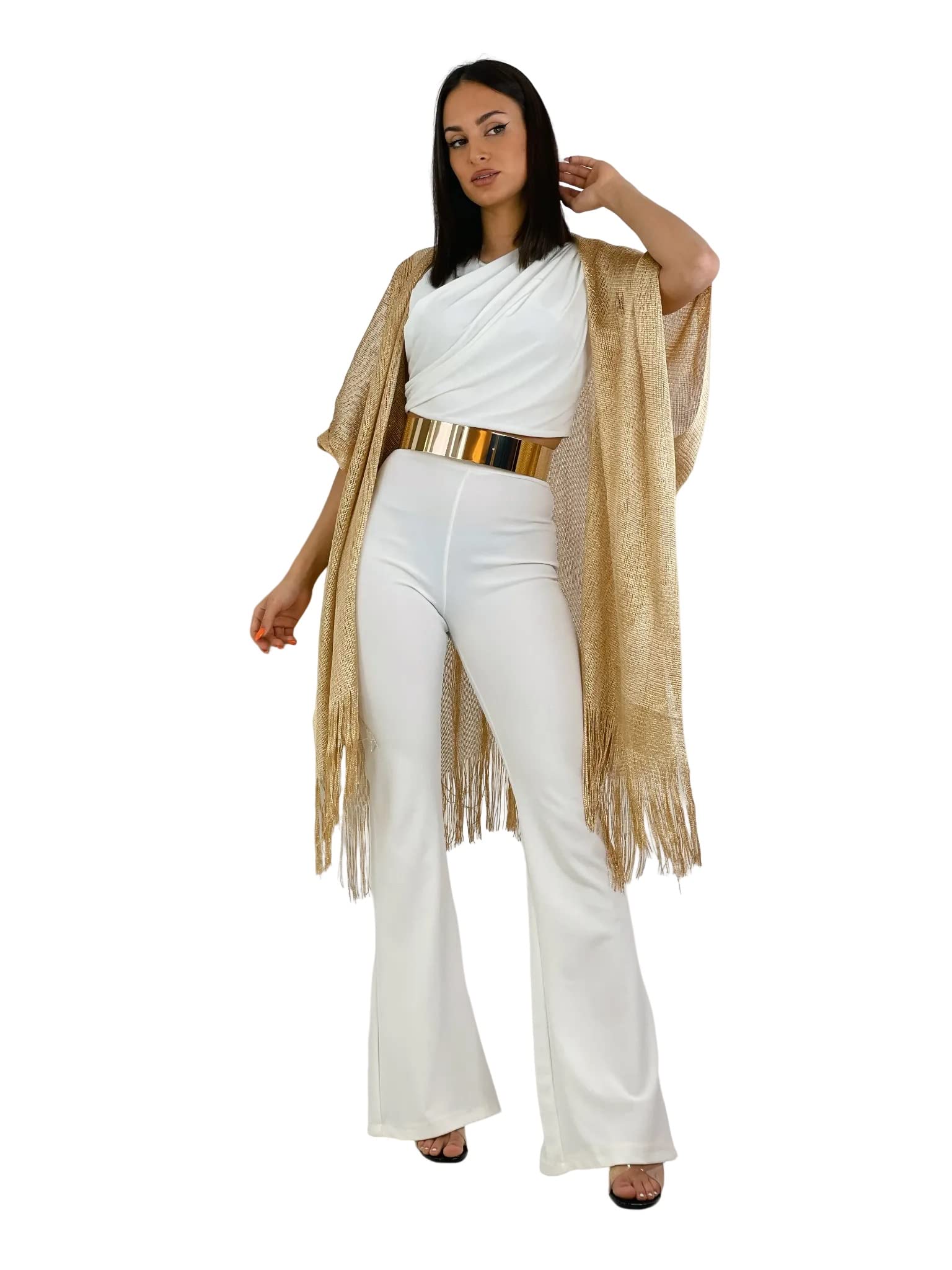 Cardigan Étole Femme Châle Wrap Écharpe Brillante 1.80 X 1.20 cm Cérémonies Soirée Fêtes Mariage Cocktail Bal de Promo Couleur Doré Pailletée