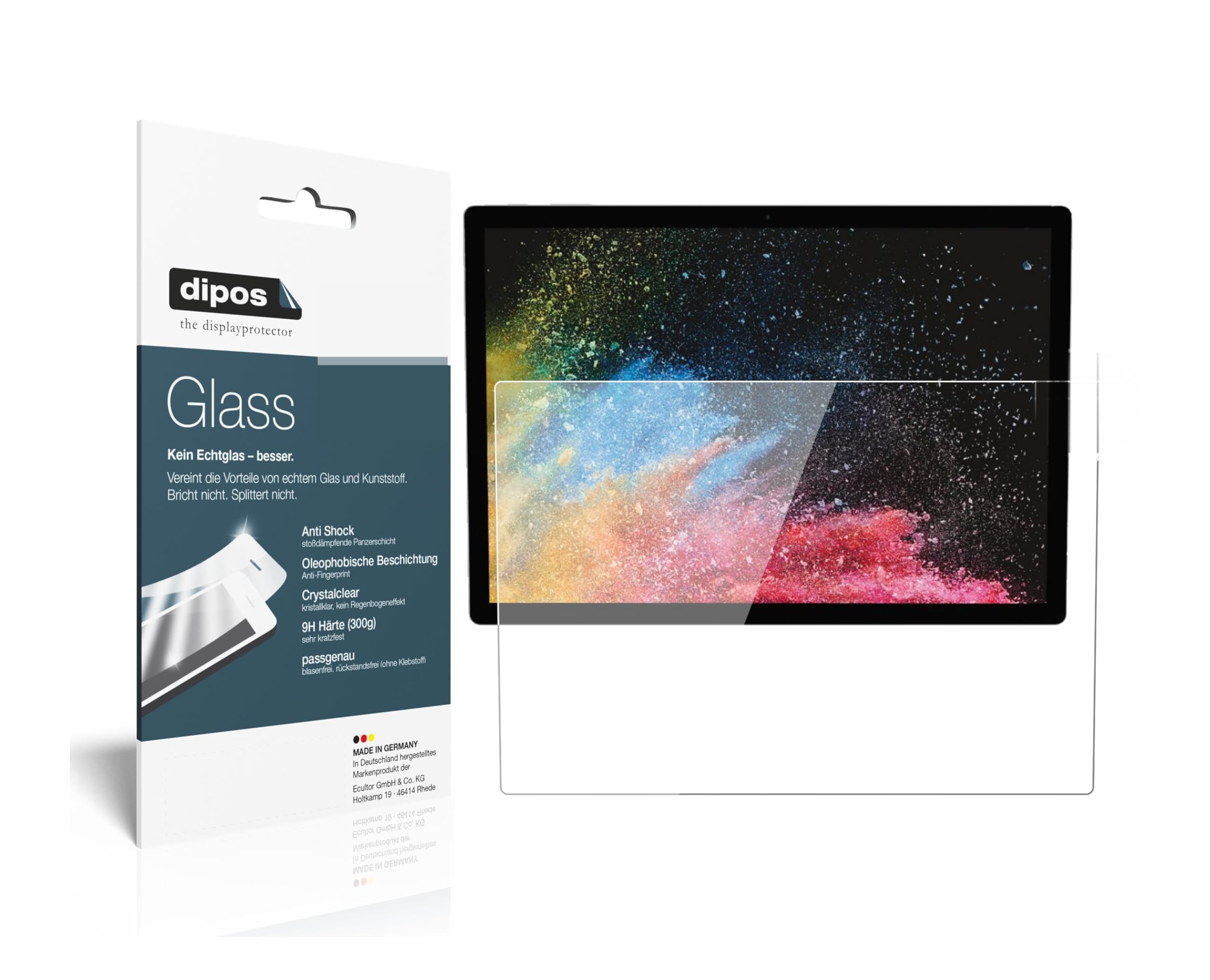 dipos 2x Pellicola Protettiva 9H per Microsoft Surface Book 3 13.5 Zoll