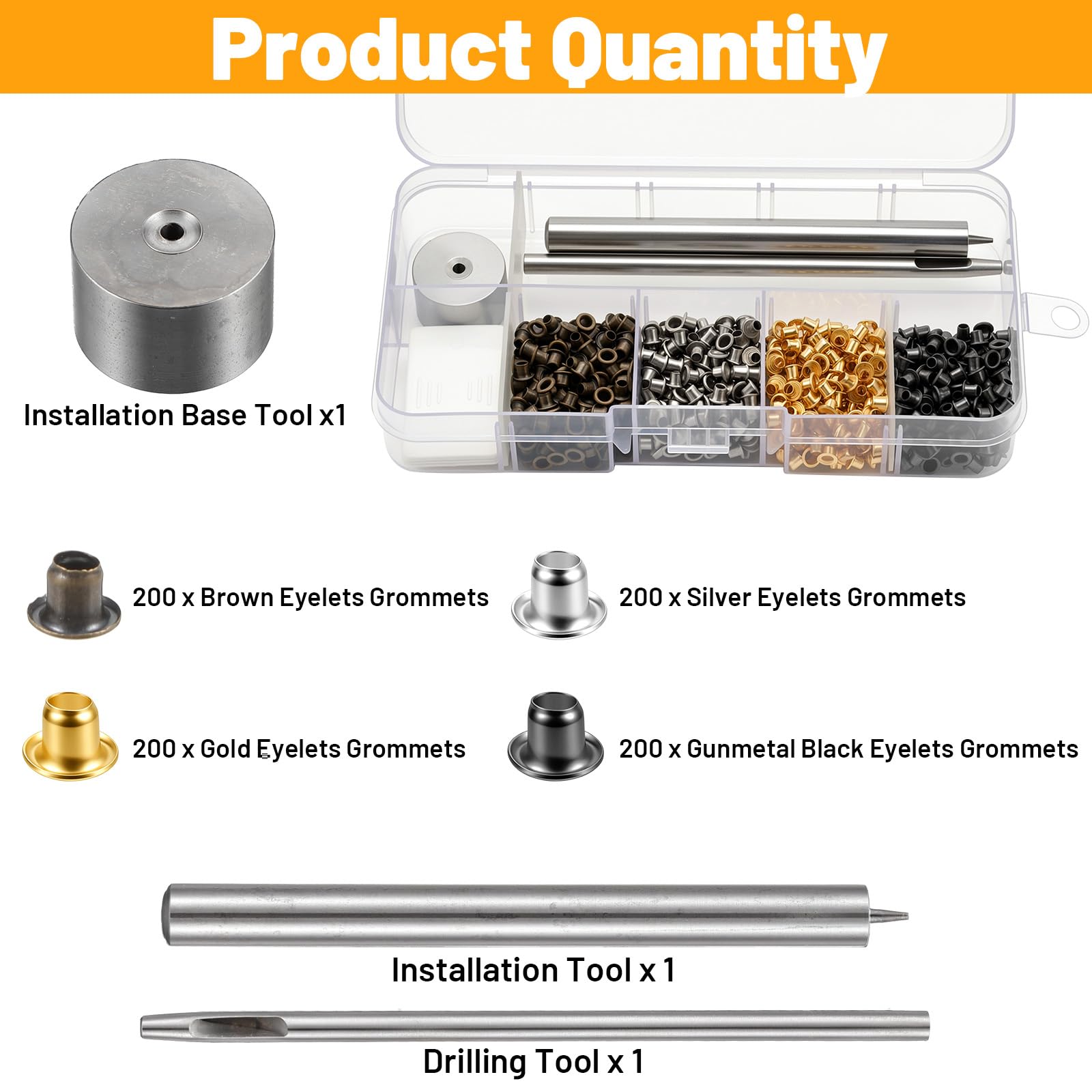 800 Stück Ösen set, 2 Mm Metallösen, Inklusive 3-Kleine Oesen Befestigungswerkzeug und Aufbewahrungsbox, Ösenzange Set für Schuhe, Kleidung, Stoff, Leder, Taschen
