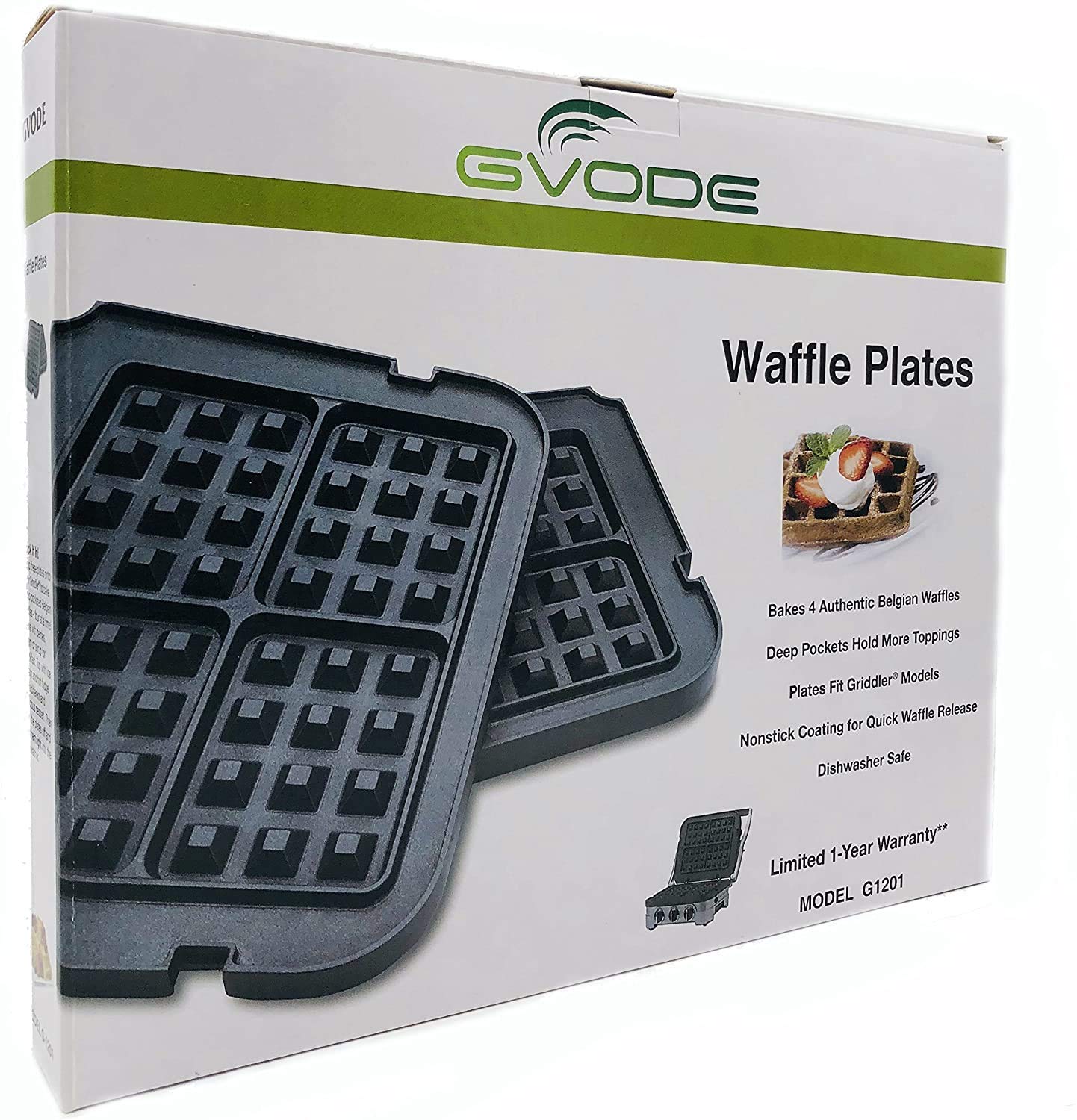 Gvode Waffle Plates for Cuisinart Griddler GR4N, GR5B, GR6 and GRID