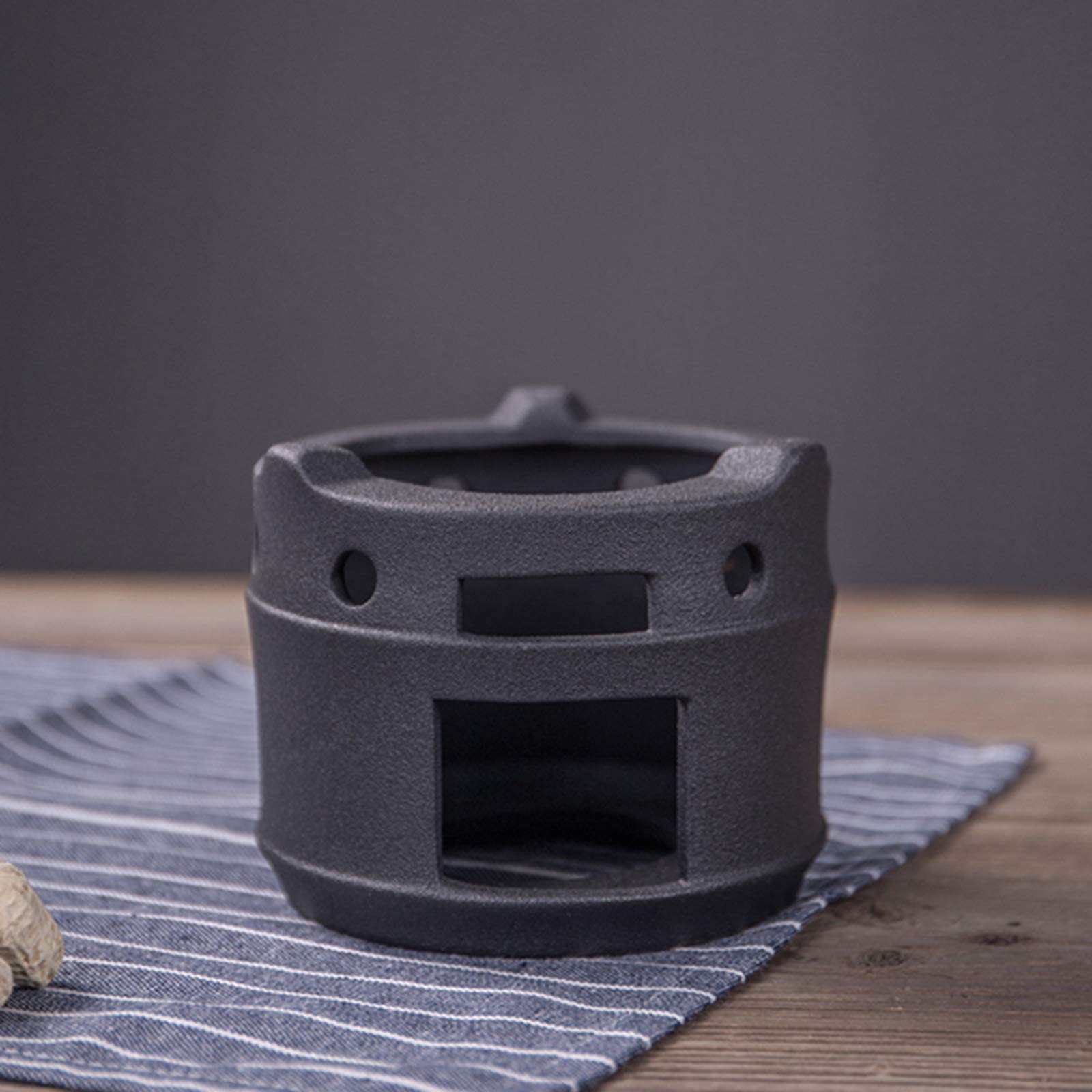 Tasse à saké Traditionnelle, Verres à vin en céramique, Service à saké Japonais en céramique avec réchaud 6 pièces, 4 Tasses, Bouilloire à saké et Base chauffante pour Noël, Les a