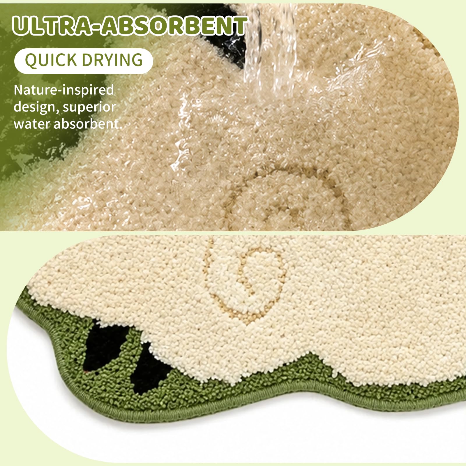Morbido Tappetino da Bagno con Pecorella, Antiscivolo E Lavabile, Morbida Stuoia per Doccia, Soffice Tappeto Bagno, Tappetino per Doccia 50 * 68cm
