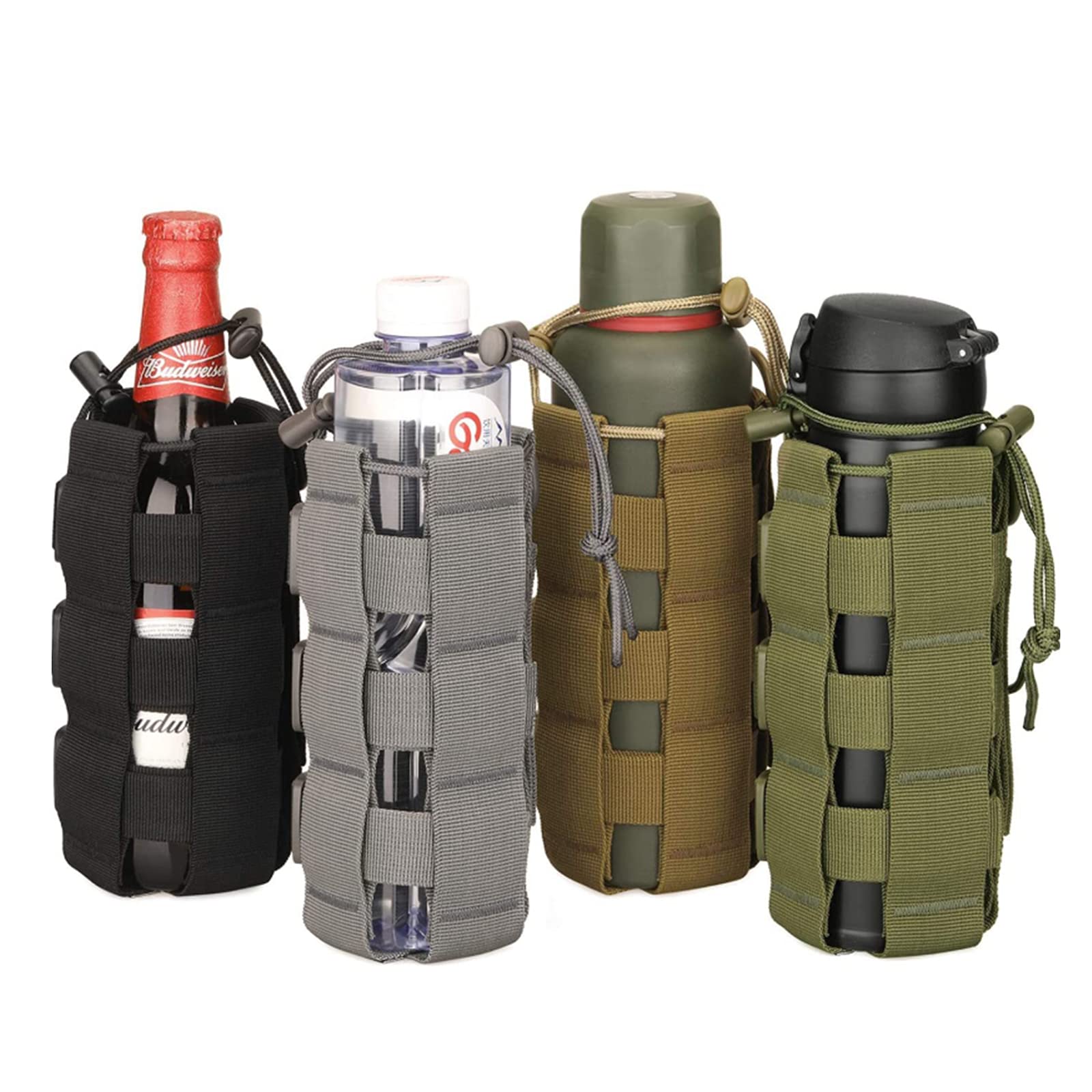 4 Piezas Portabotellas de Agua, Nylon Bolsa Resistente al Agua, Bolsa de Botella de Agua, para Acampar Al Aire Libre Correr Senderismo - 8.3 * 3.9inch