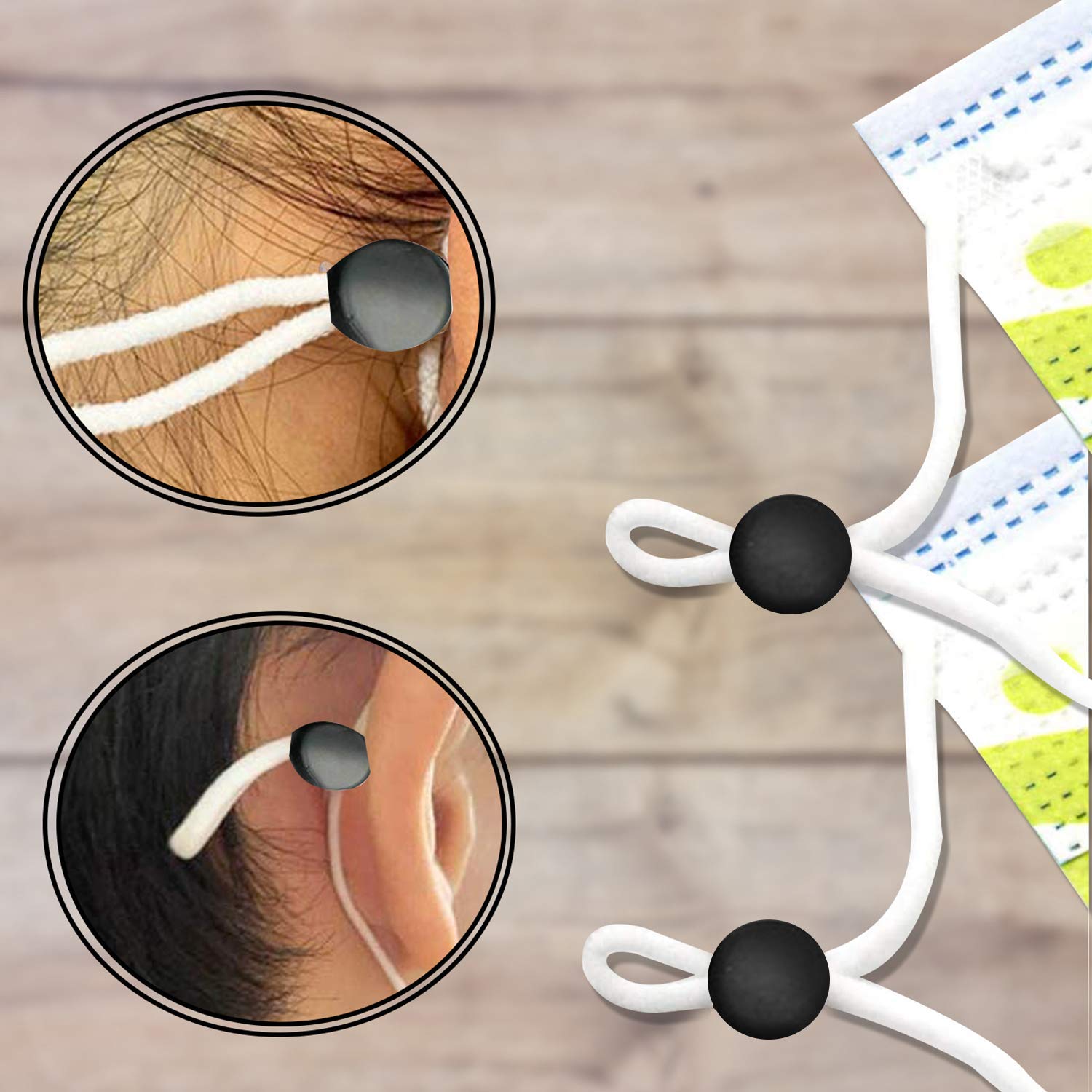 Weddecor Silicone Cordon Serrures Réglable Curseur Bouton Non Dérapant