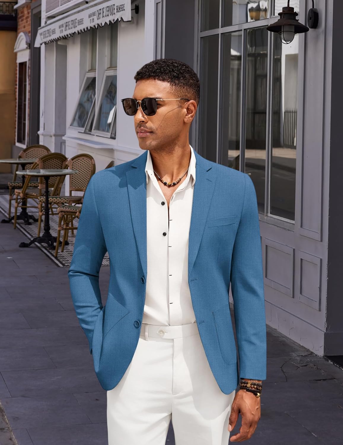 COOFANDY Men's Casual Linen Blazer Jacket Lightweight Sport Coats Two Button Suit Jackets - Image 5