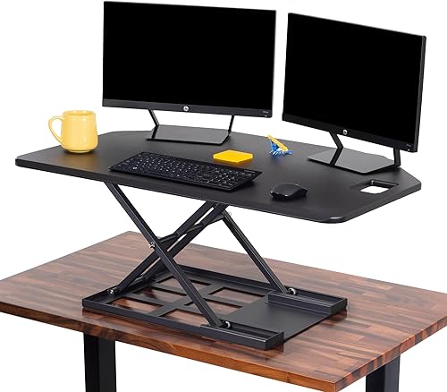 Miniatura 8 de X-Elite Pro - Convertidor de escritorio de esquina de 40 pulgadas con elevación neumática, elevador ajustable para sentarse a ponerse de pie,