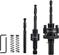 Vista 15 de SDS-Plus - Mandril de sierra de agujero, incluye 2 ejes de sierra de agujero con 3 taladros centrales HSS (M2) de 1/4 de pulgada, 2 llaves