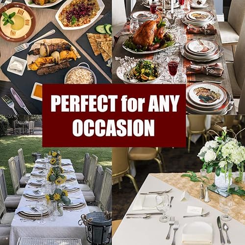 Miniatura 2 de Gutuwellea Juego de cubiertos de 56 piezas para 8 cubiertos de acero inoxidable, apto para lavavajillas