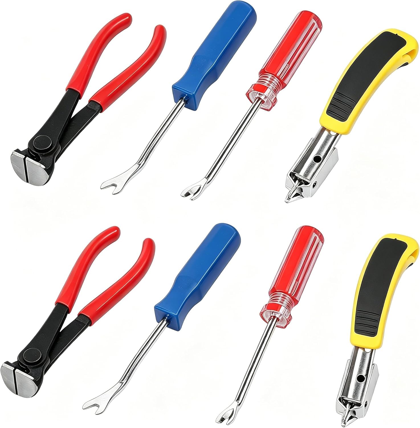 Juego de 8 herramientas para quitar grapas y quitar grapas, para tapicería, extractor de tachuelas, juego de herramientas para muebles, suelo, pared, caja de madera, marco de fotos de coche