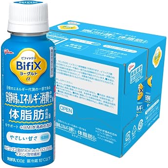 Glico BifiX Yogurt &alpha;, Drink Type, Gentle Sweetness, 3.5 oz (100 g) x 12 Bottles, Food with Functional Claims, Tansa Fatty Aci