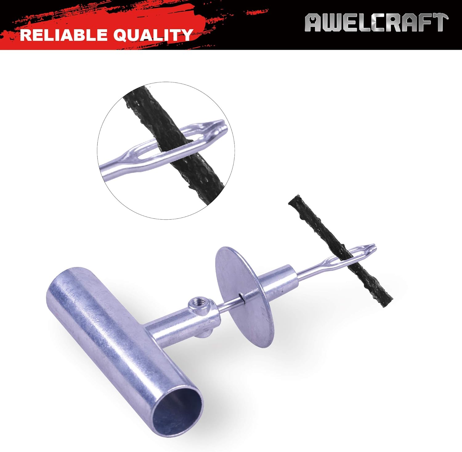 AWELCRAFT 35-Piece Universal Heavy Duty Tire Plug Kit to Fix Punctures and Plug Flats, Ideal for Cars, Trucks, Motorcycles, ATV, with Storage case : Automotive