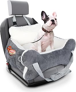 25.5"x24.3"x11" Dog Car Seat for Small Dogs & Cats, Dog Booster Car Seat with Plush Cushion, Non-Slip Bottom & Safety Leas...