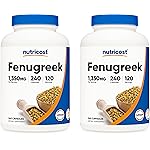 Nutricost Fenugreek Seed 1350mg, 240 Capsules (2 Bottles) - Gluten Free, Non-GMO, 675mg Per Capsule