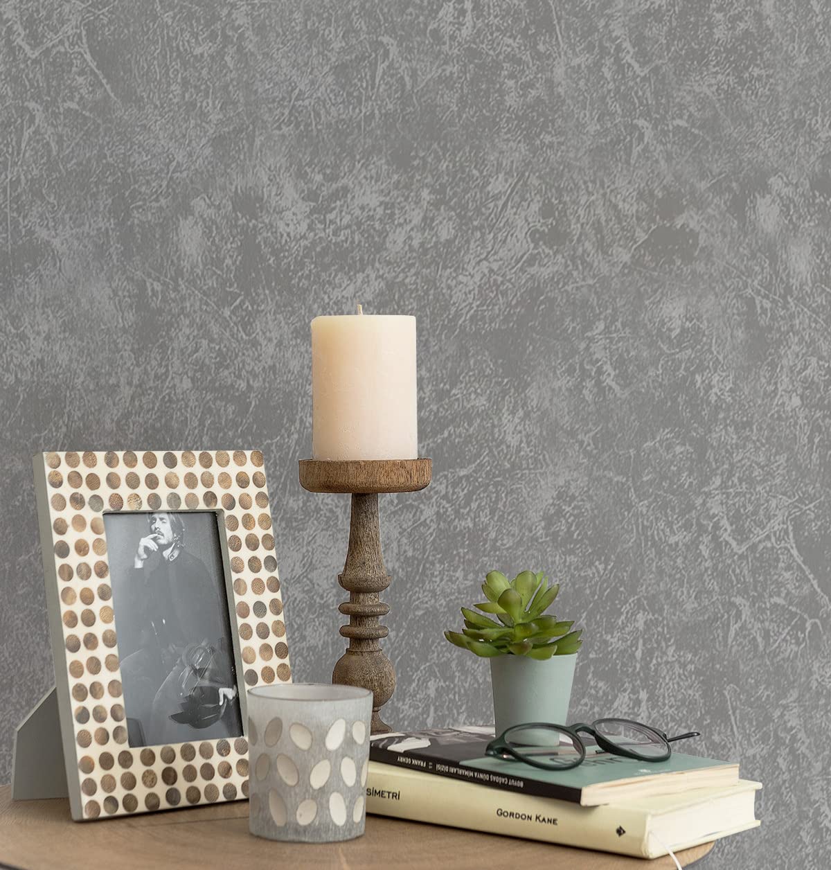 Peel & Stick Wallpaper - Grey Textured Wallpaper, Stick & Peel Removable, Concrete Contact Paper, Waterproof Vinyl, 17.7"118"