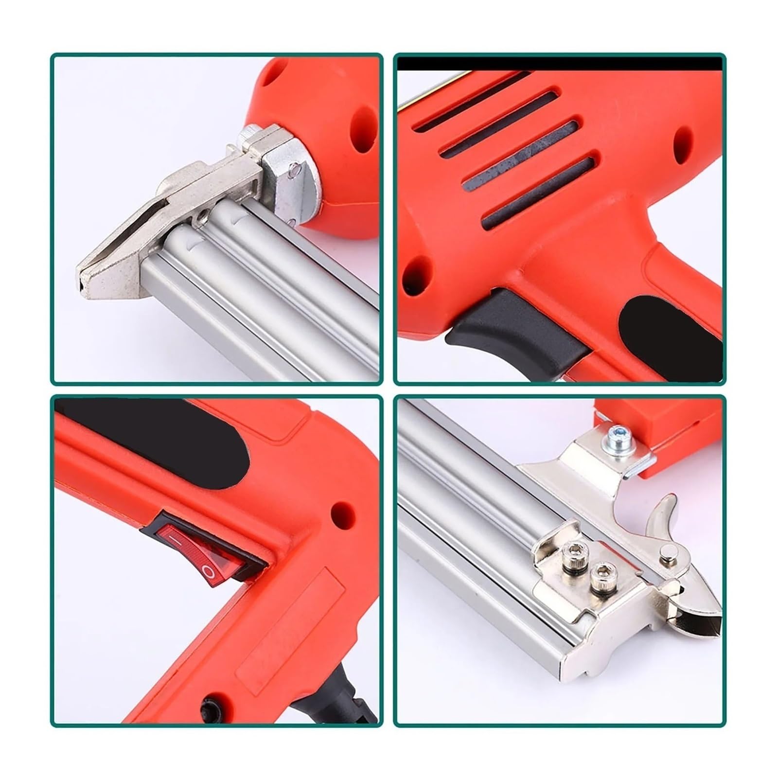 Profesjonalny zszywacz Heavy Duty Gwoździarka do ramy 220 V, zszywacz ręczny prosty gwoździ, 120/min, 1800 W, zastosowanie do narzędzi do obróbki drewna